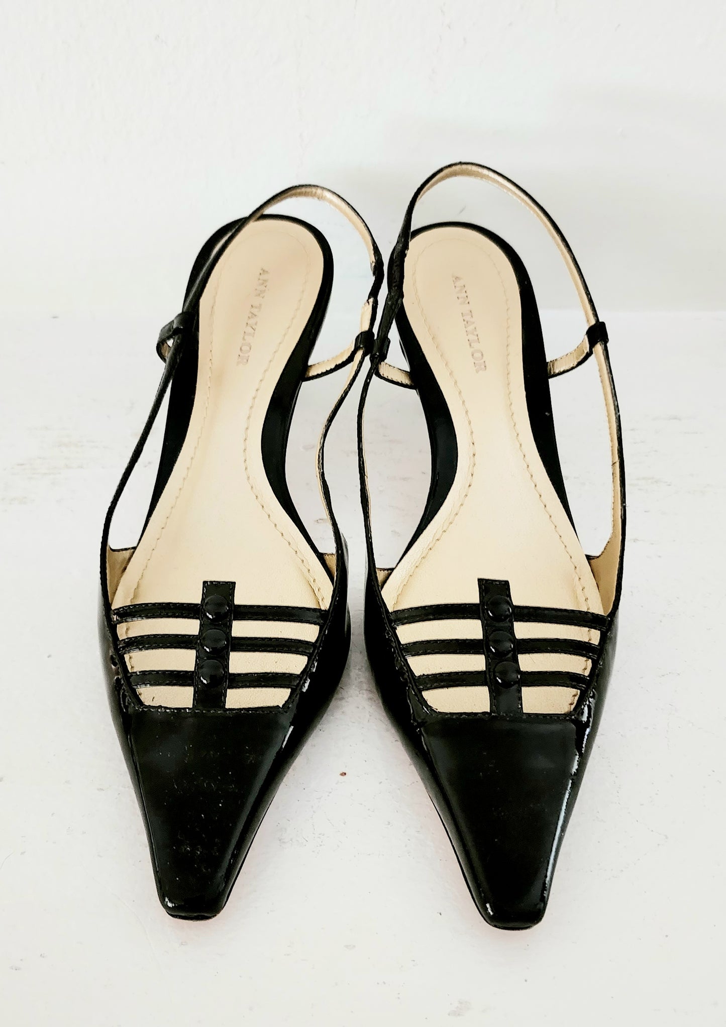90s Ann Taylor Kitten Heel Slingbacks Dark Brown 6.5