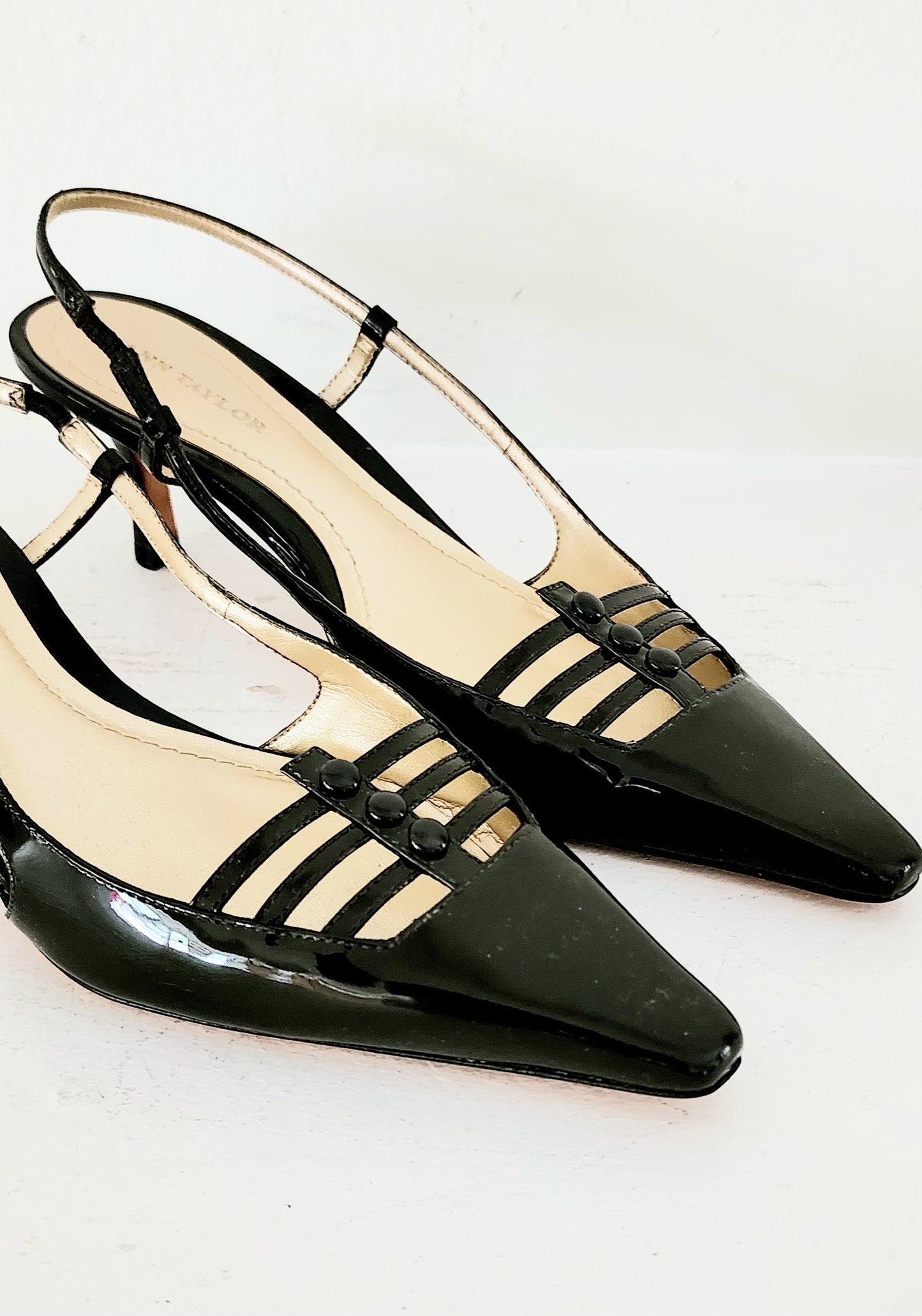 90s Ann Taylor Kitten Heel Slingbacks Dark Brown 6.5