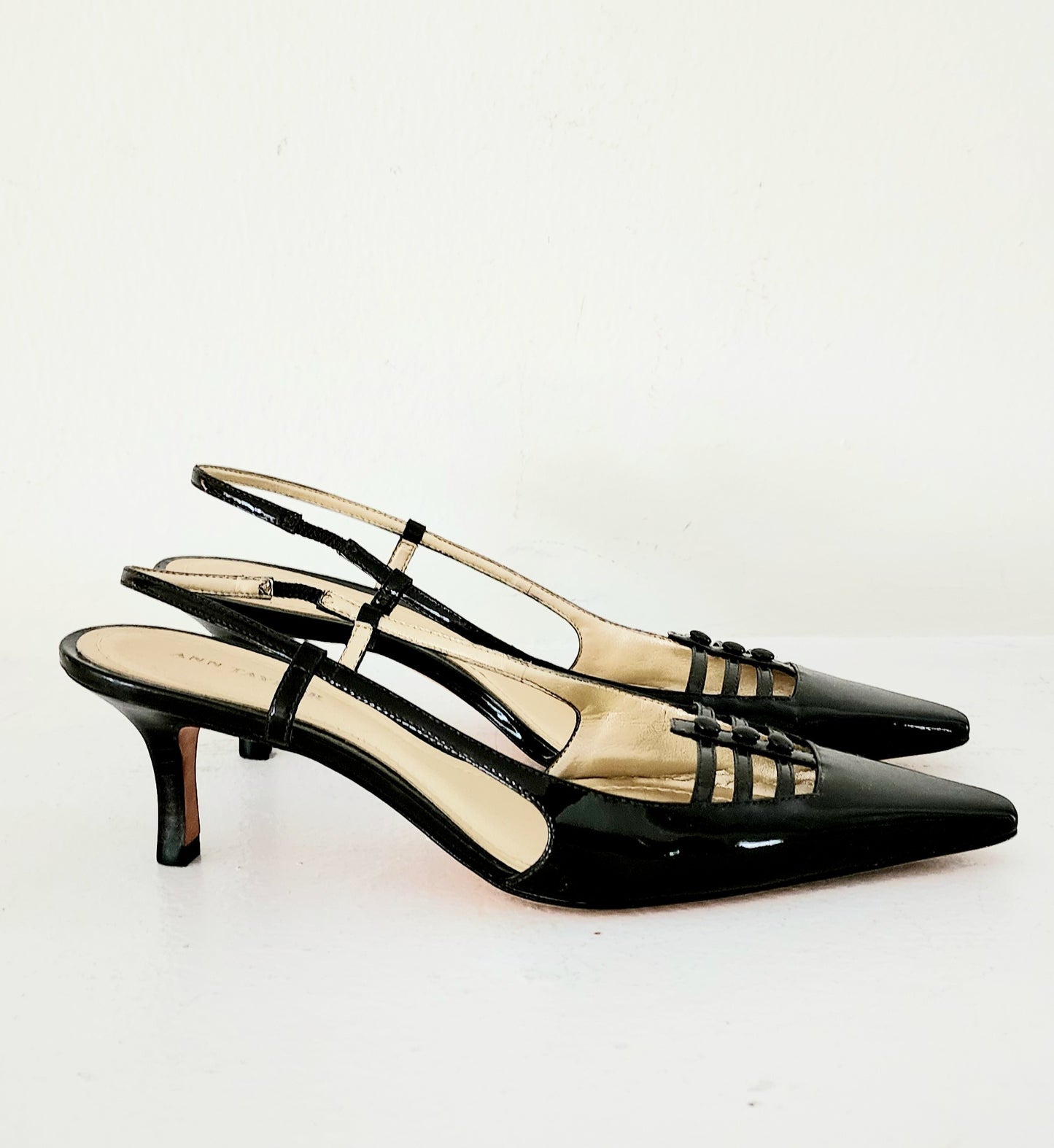 90s Ann Taylor Kitten Heel Slingbacks Dark Brown 6.5