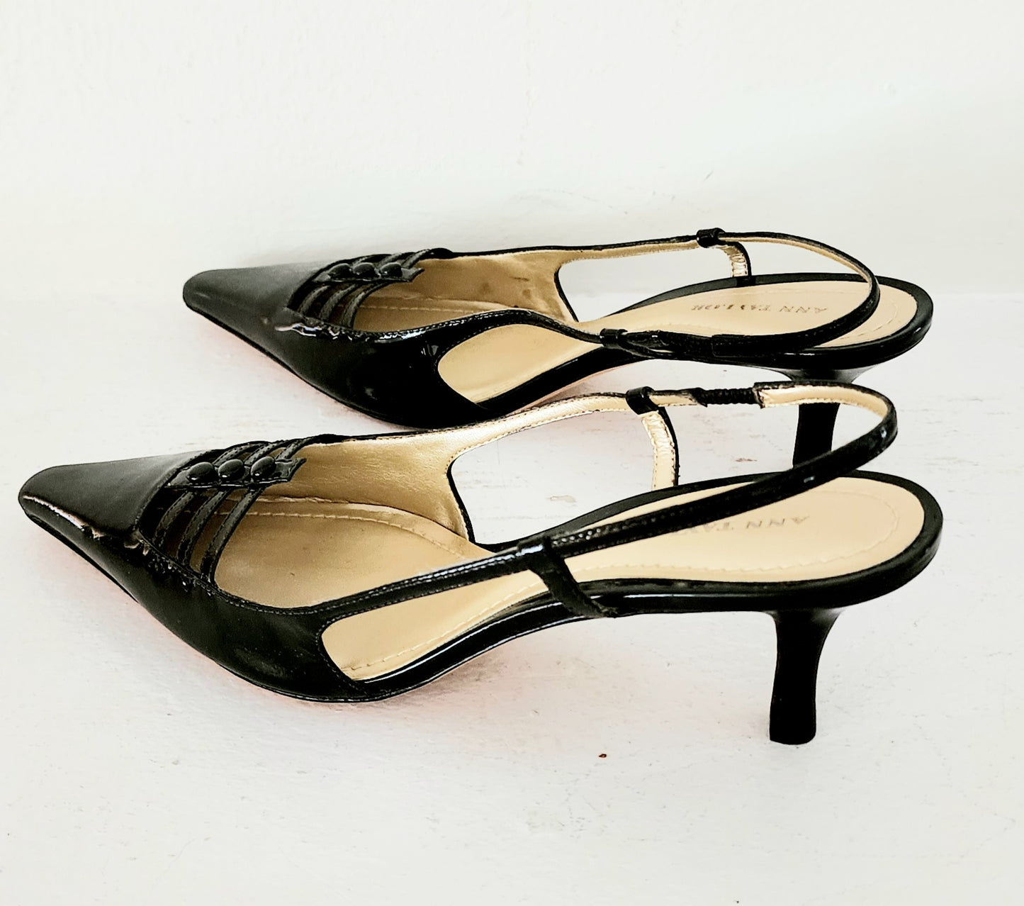 90s Ann Taylor Kitten Heel Slingbacks Dark Brown 6.5