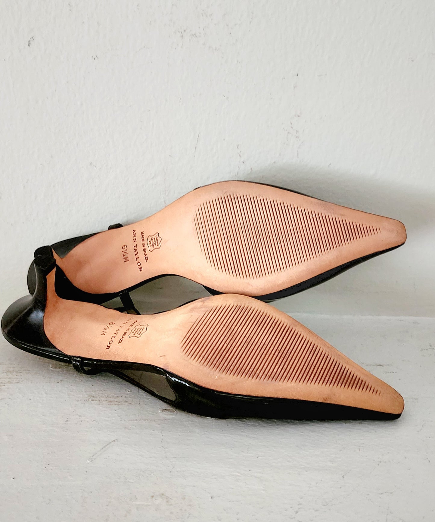 90s Ann Taylor Kitten Heel Slingbacks Dark Brown 6.5