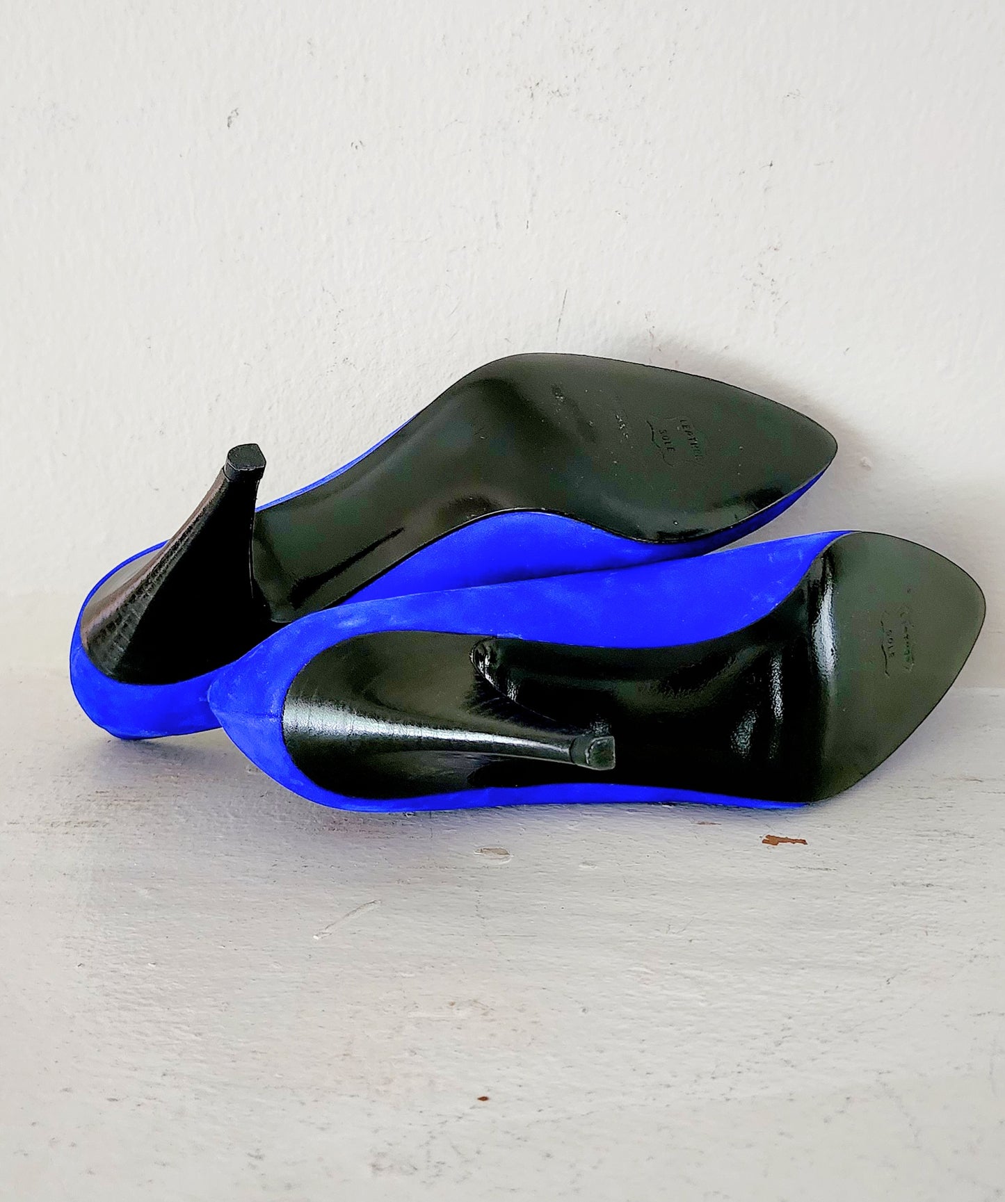 80s Blue Suede Pumps Stuart Weitzman Shoes Heels 6.5