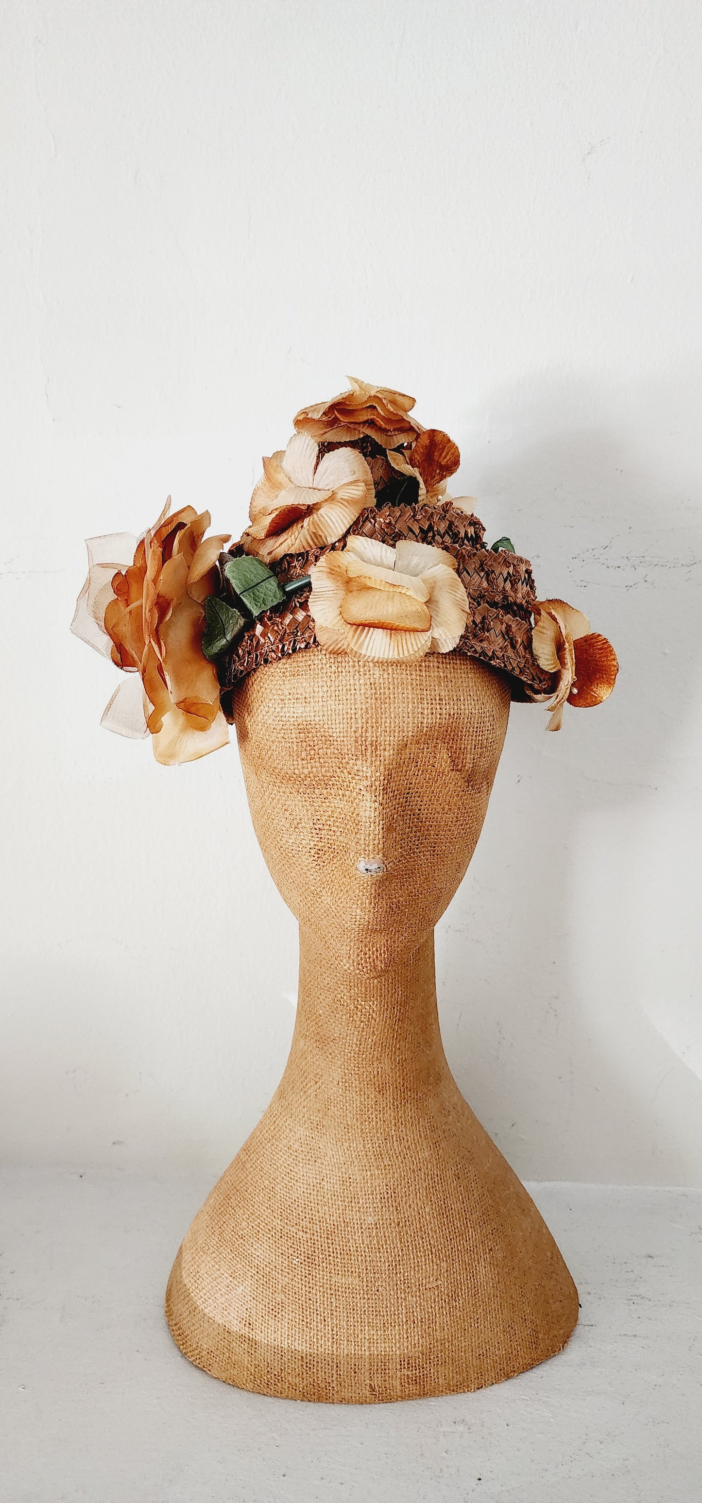 50s Cone Shaped Flower Hat in Peach Juli-Kay Chicago