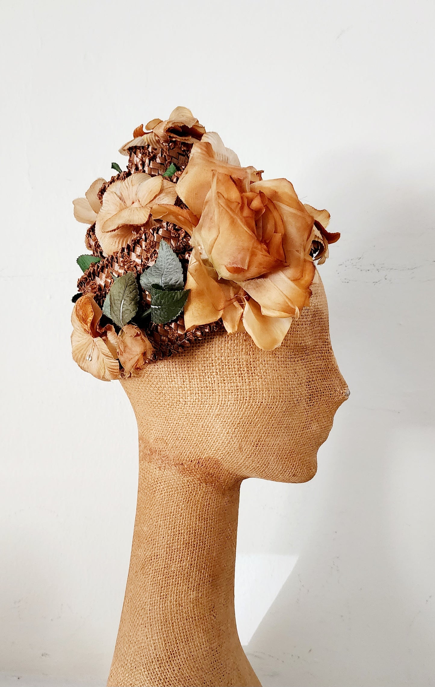 50s Cone Shaped Flower Hat in Peach Juli-Kay Chicago