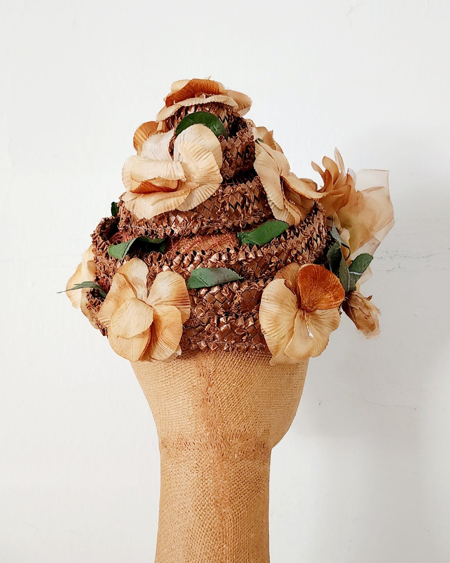 50s Cone Shaped Flower Hat in Peach Juli-Kay Chicago