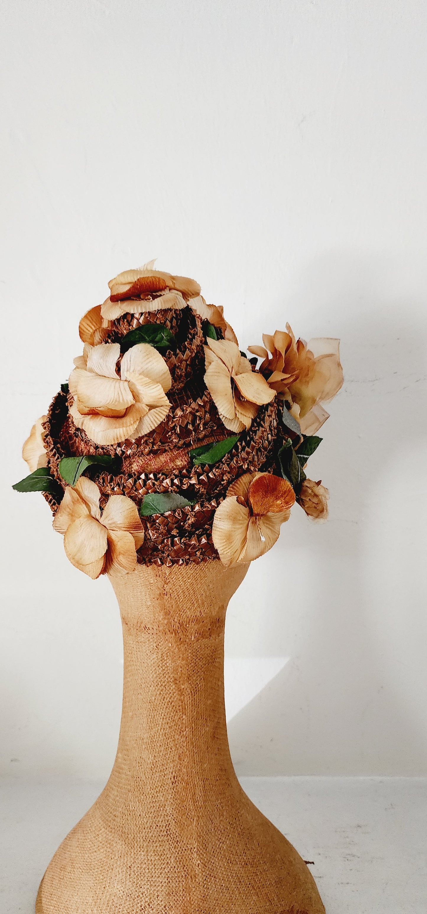 50s Cone Shaped Flower Hat in Peach Juli-Kay Chicago