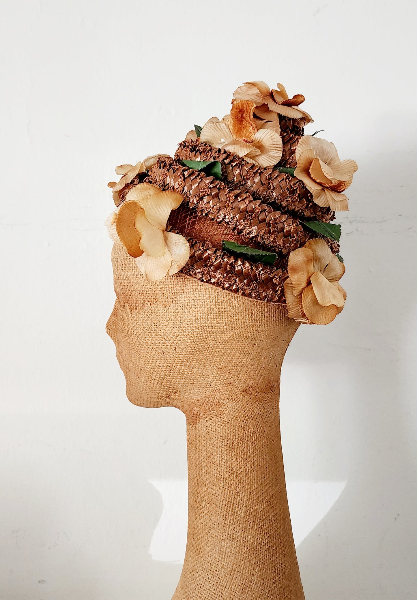 50s Cone Shaped Flower Hat in Peach Juli-Kay Chicago