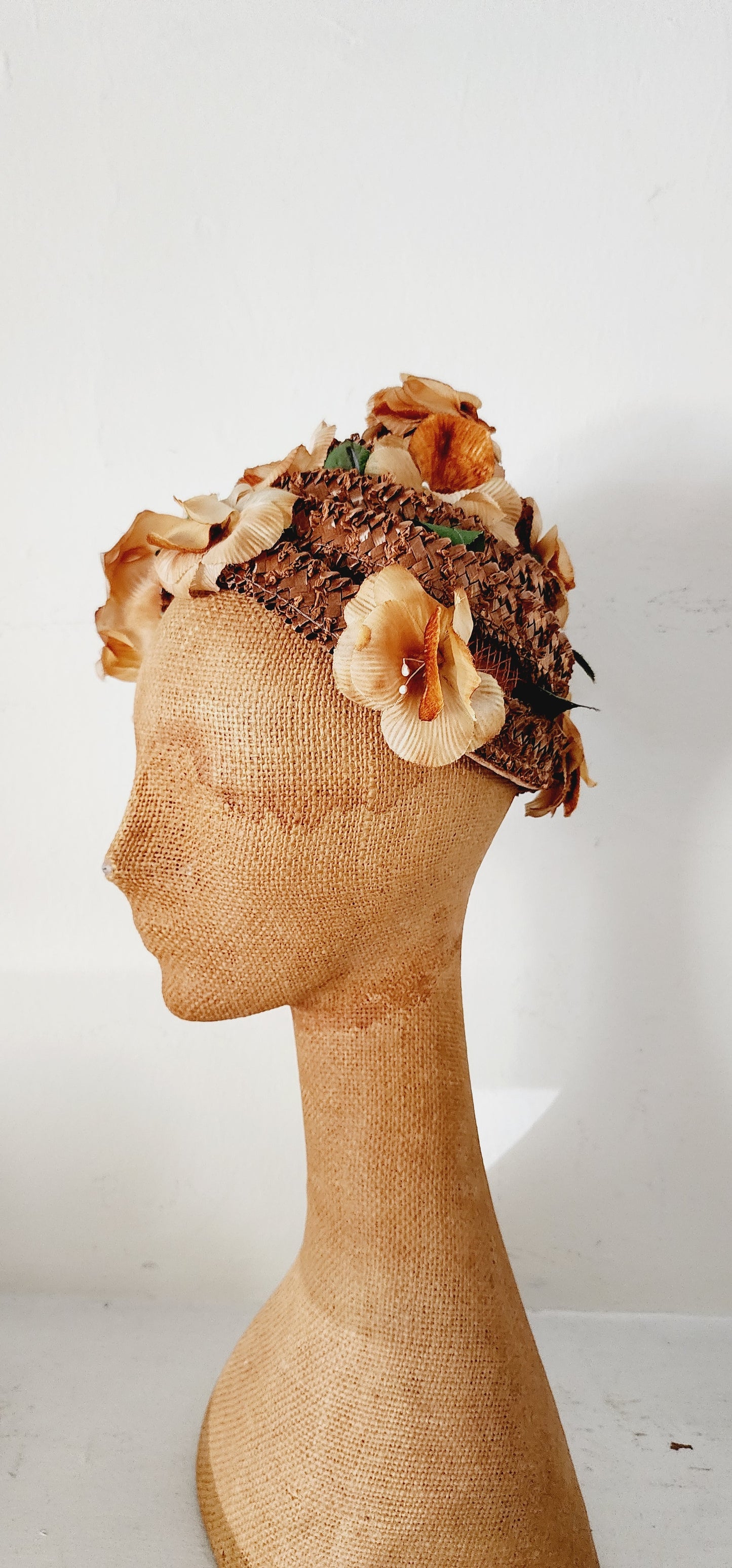50s Cone Shaped Flower Hat in Peach Juli-Kay Chicago