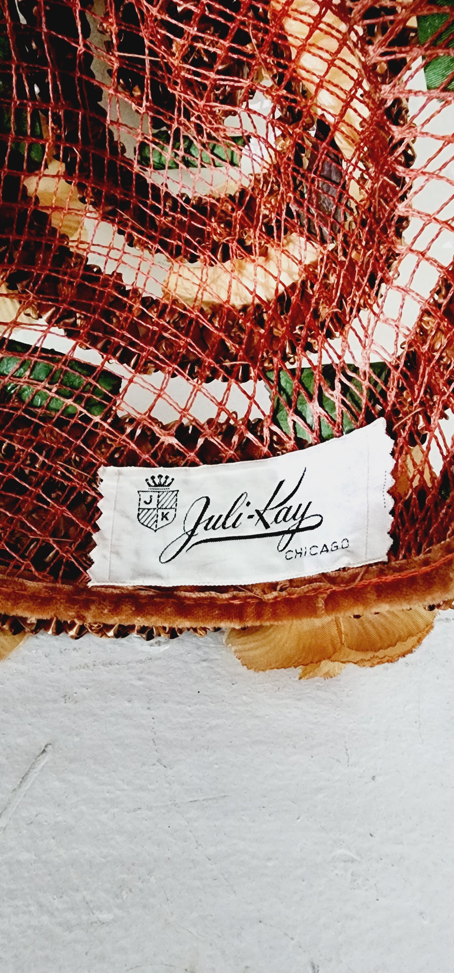 50s Cone Shaped Flower Hat in Peach Juli-Kay Chicago