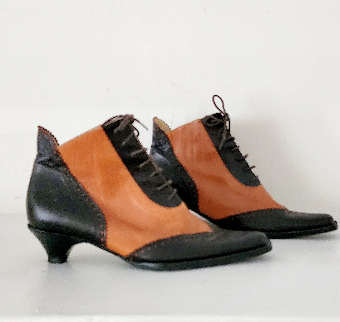 90s Ankle Boots Brown & Tan Giraudon 39