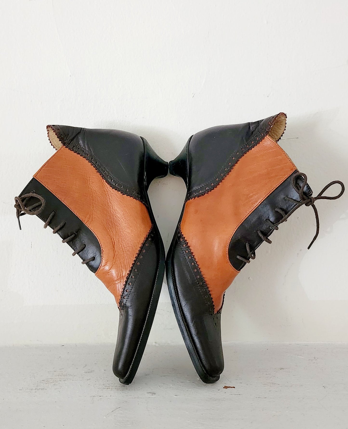 90s Ankle Boots Brown & Tan Giraudon 39