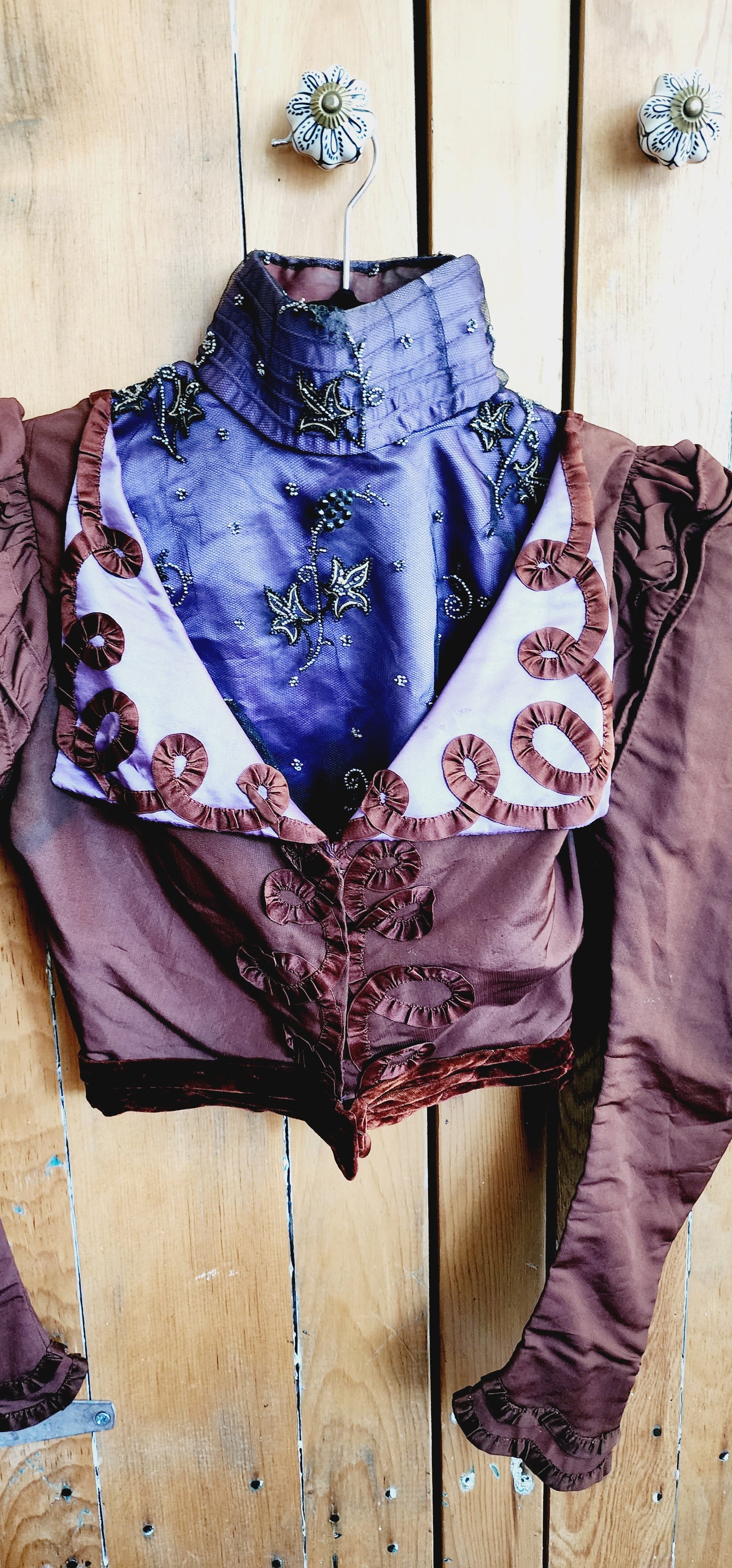 Edwardian Silk Beaded Jacket Brown Purple