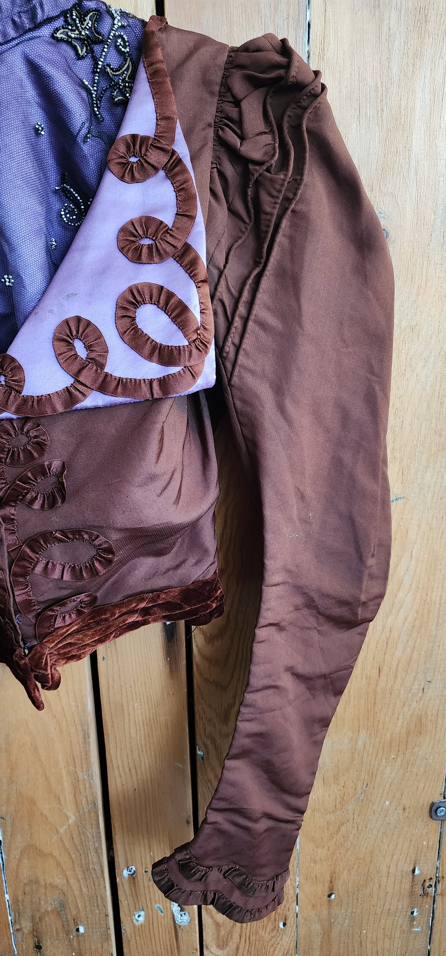 Edwardian Silk Beaded Jacket Brown Purple
