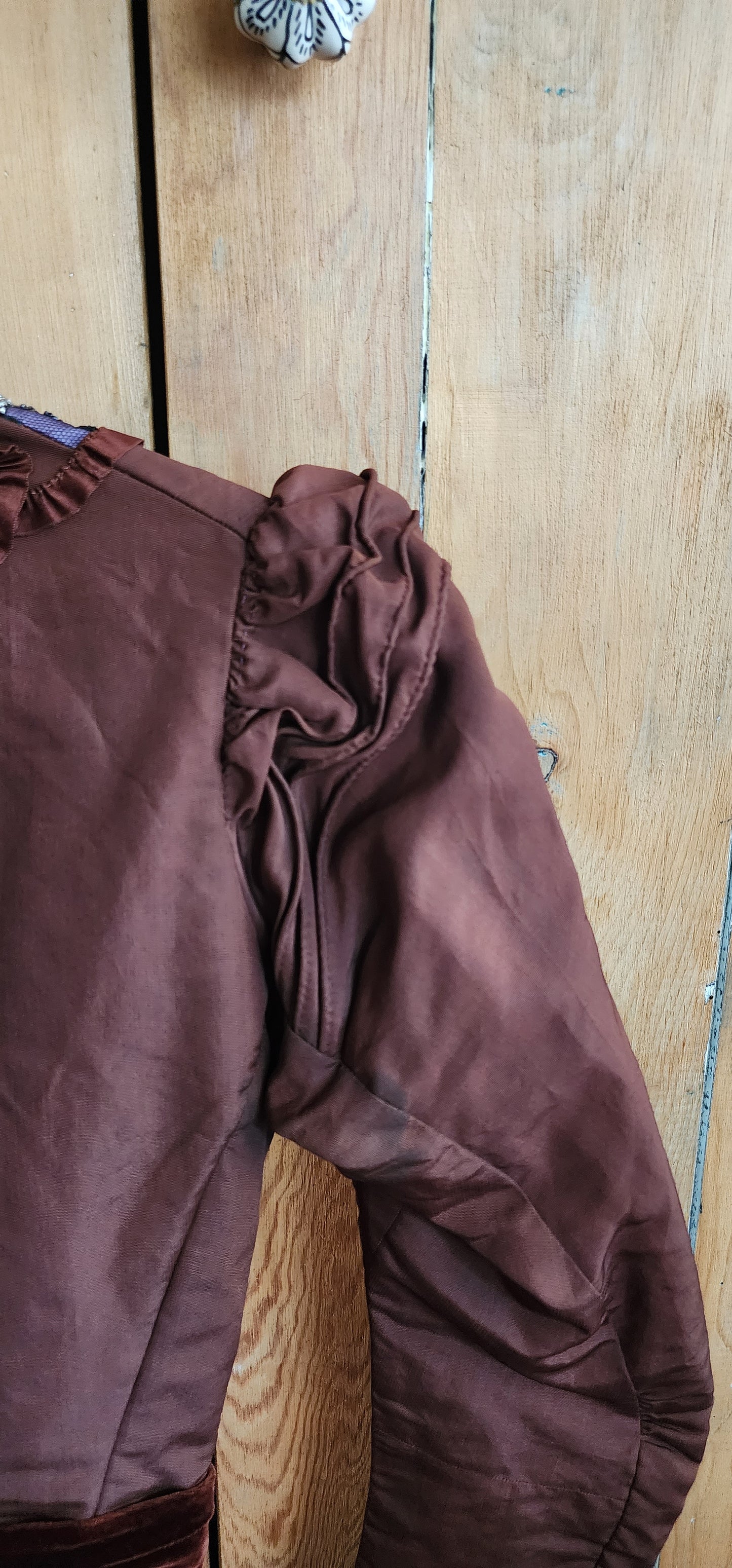 Edwardian Silk Beaded Jacket Brown Purple