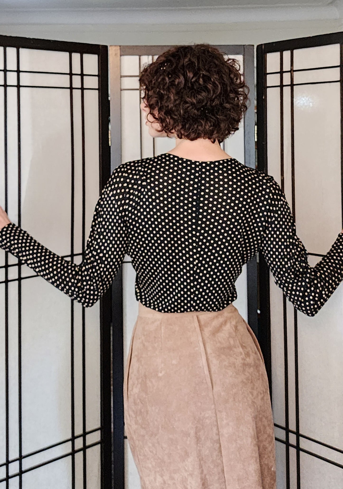 90s Silk Shirt in Polkadot by Jean Muir / M