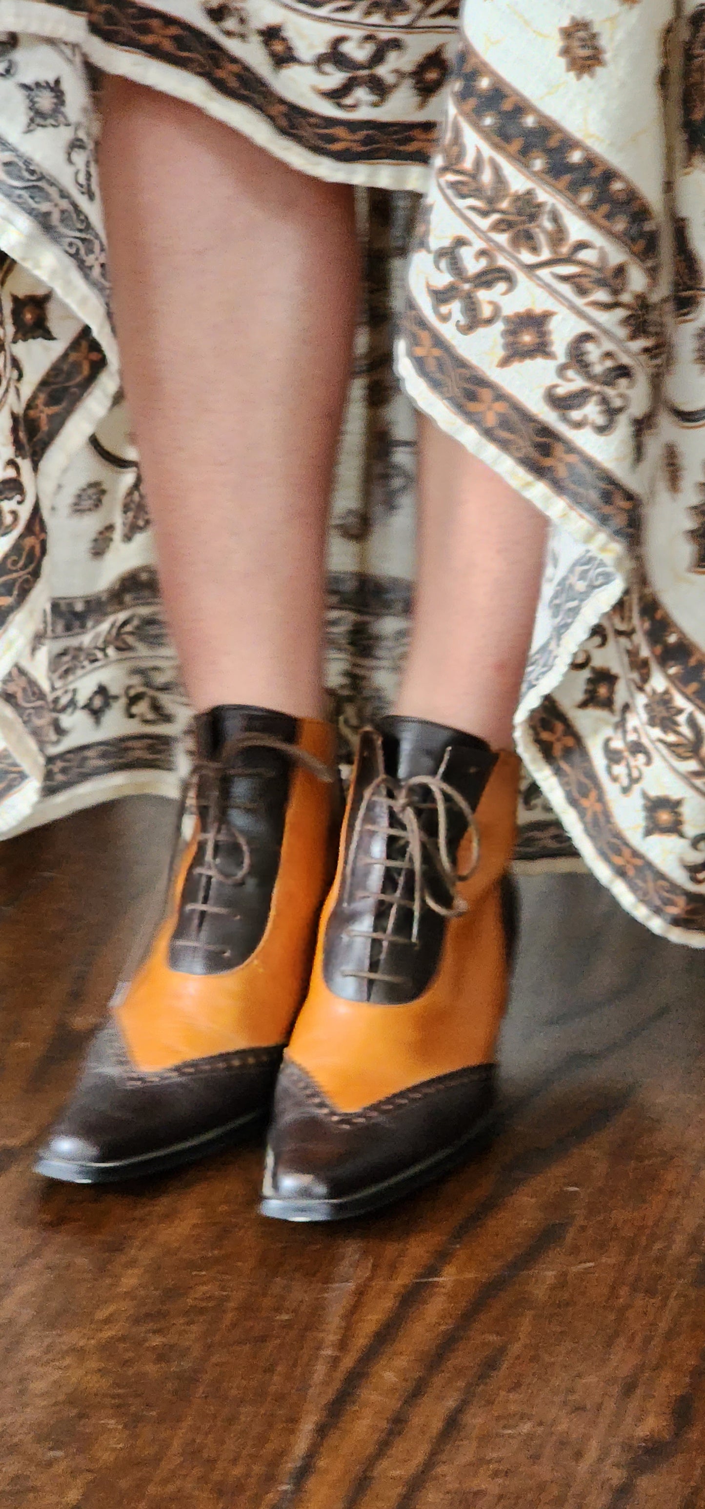 90s Ankle Boots Brown & Tan Giraudon 39