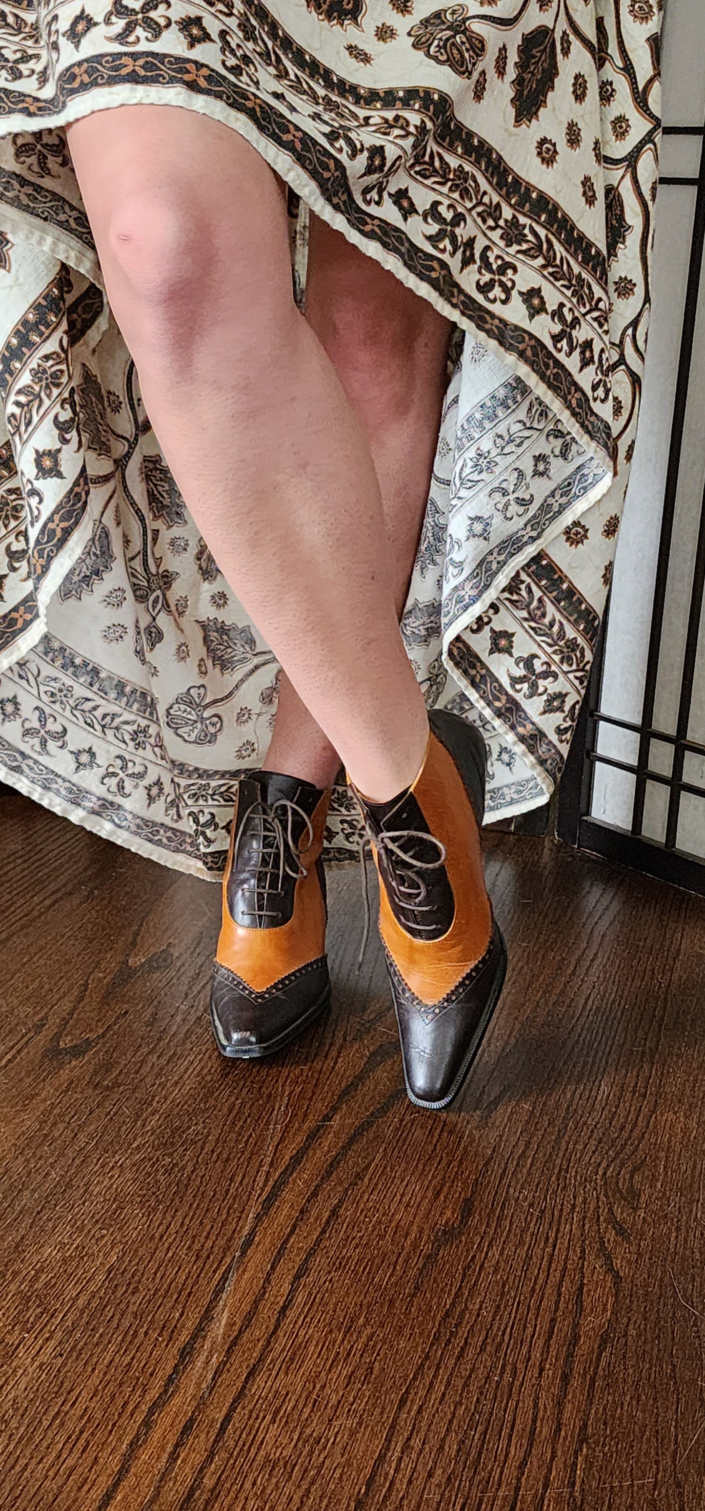 90s Ankle Boots Brown & Tan Giraudon 39