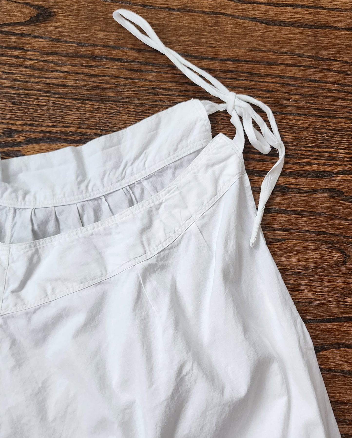 Antique Bloomers Underwear Pantaloons in White Cotton / L