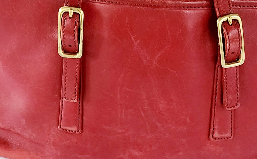 90s Red Leather Coach Bag Legacy Satchel #9813