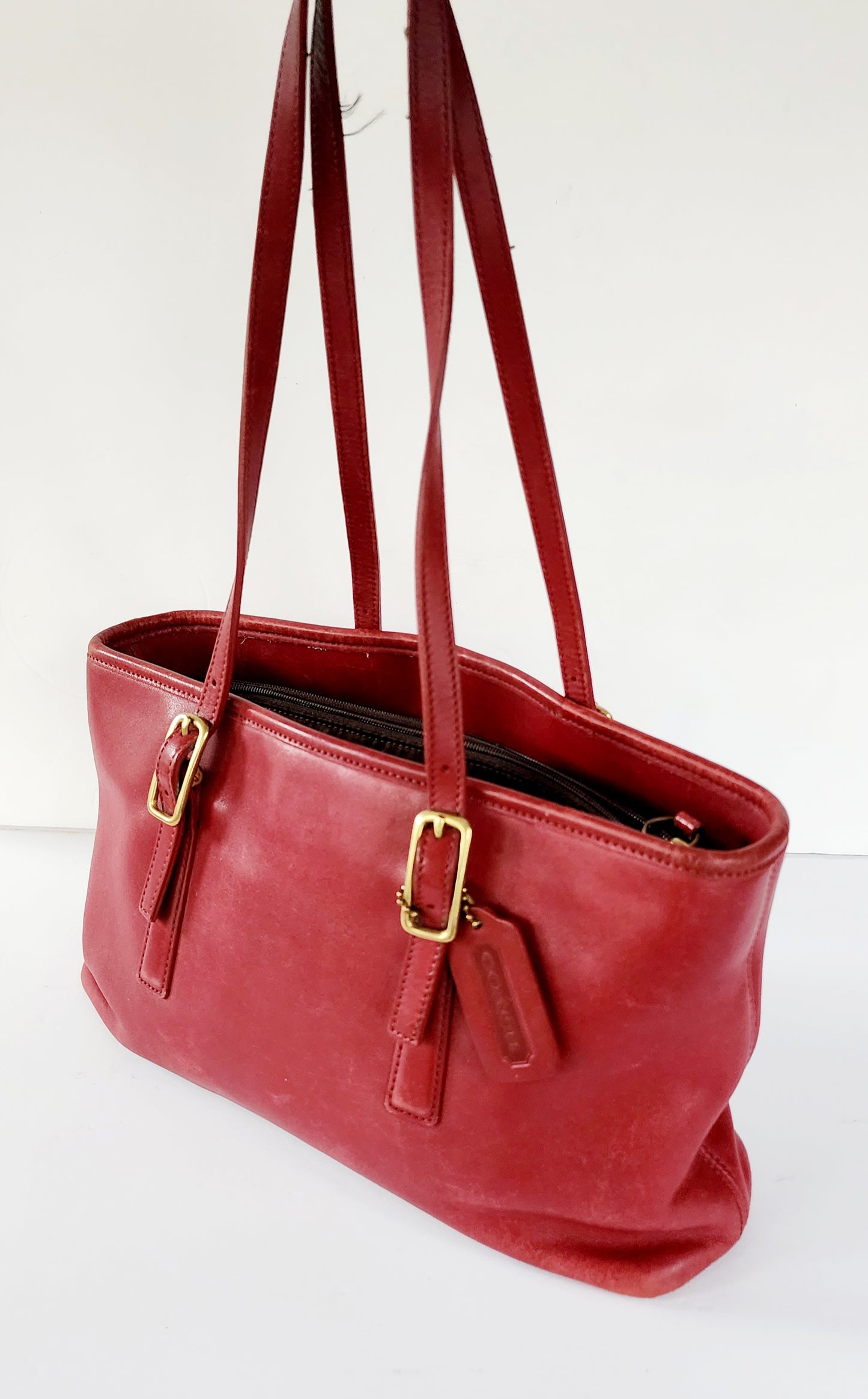 90s Red Leather Coach Bag Legacy Satchel #9813