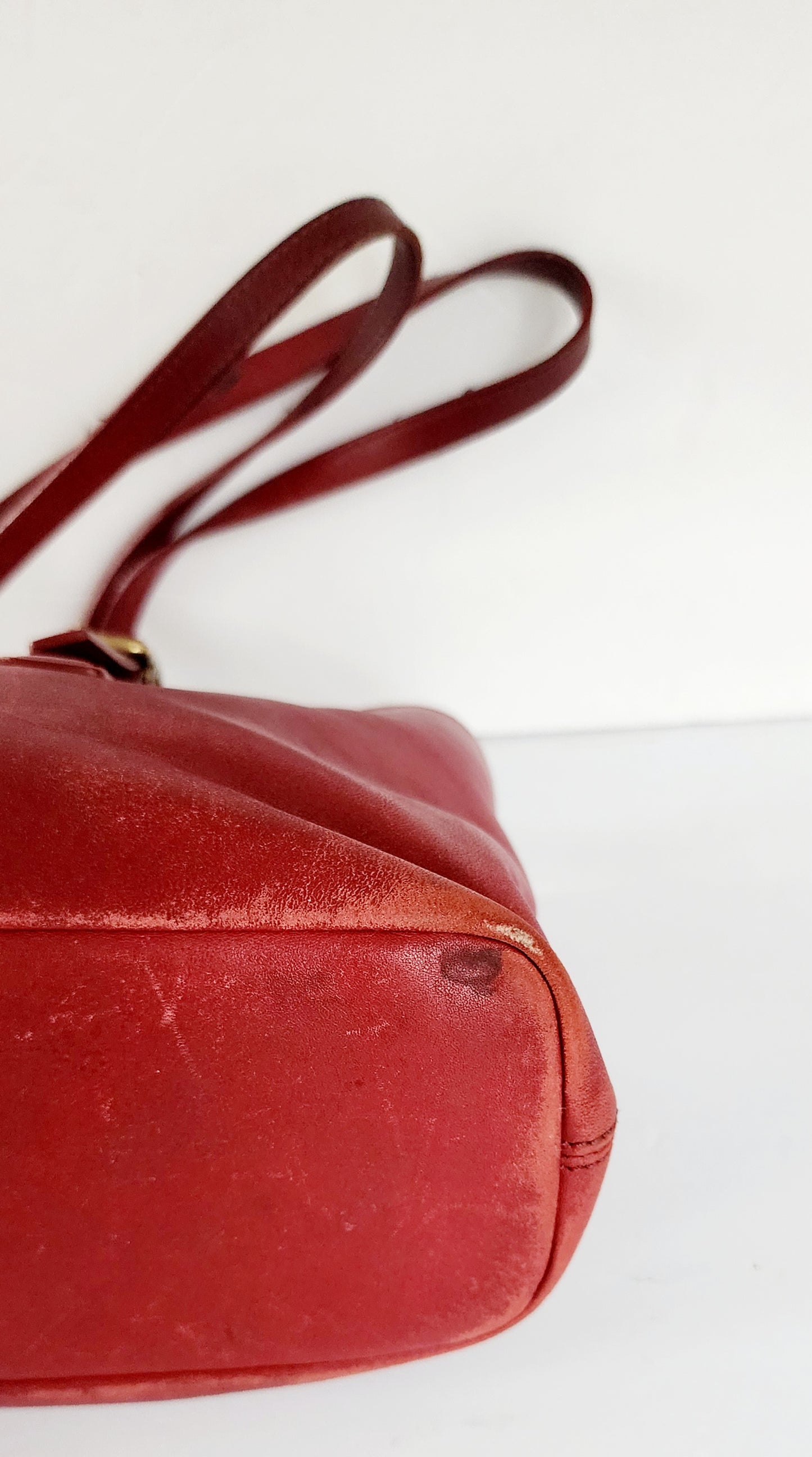 90s Red Leather Coach Bag Legacy Satchel #9813
