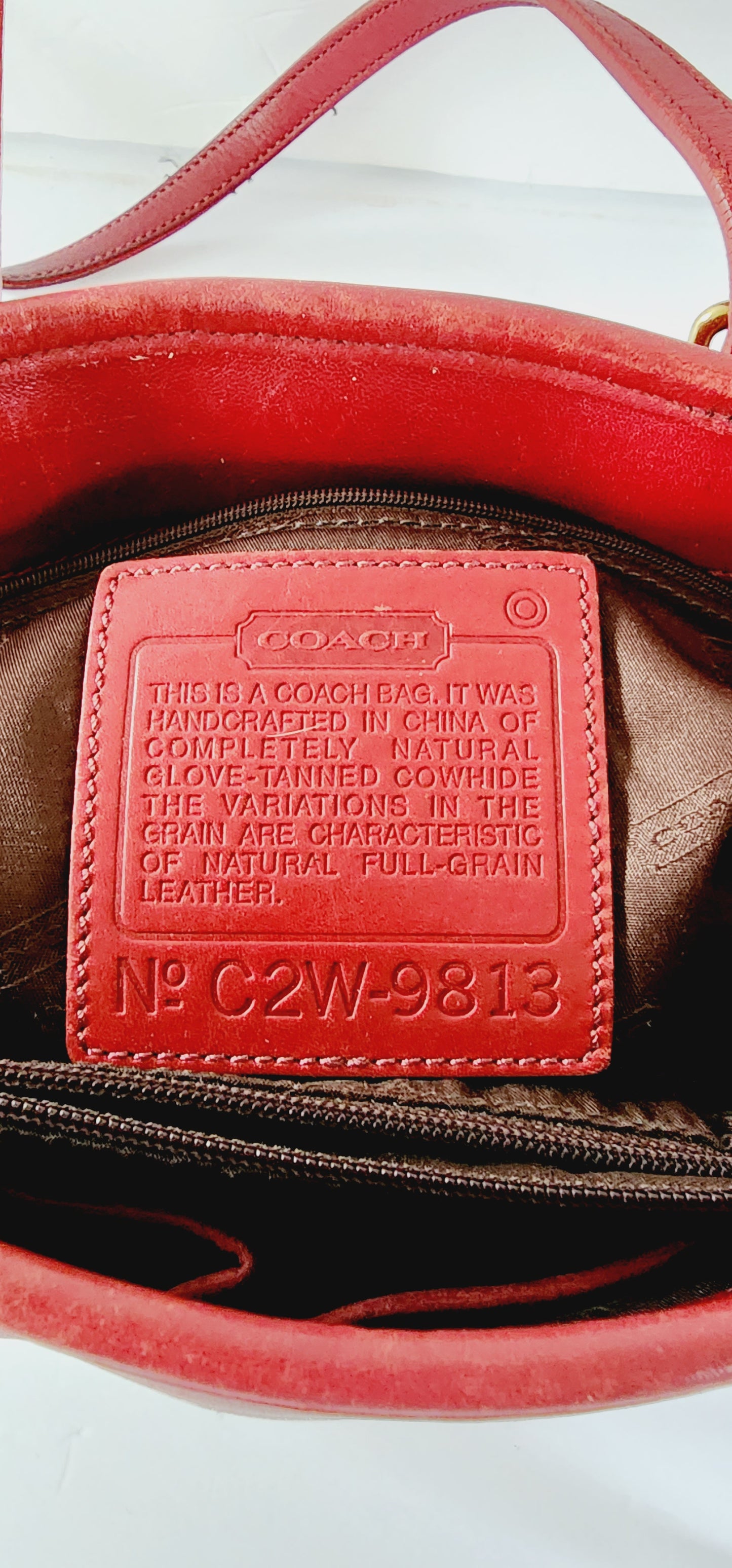 90s Red Leather Coach Bag Legacy Satchel #9813