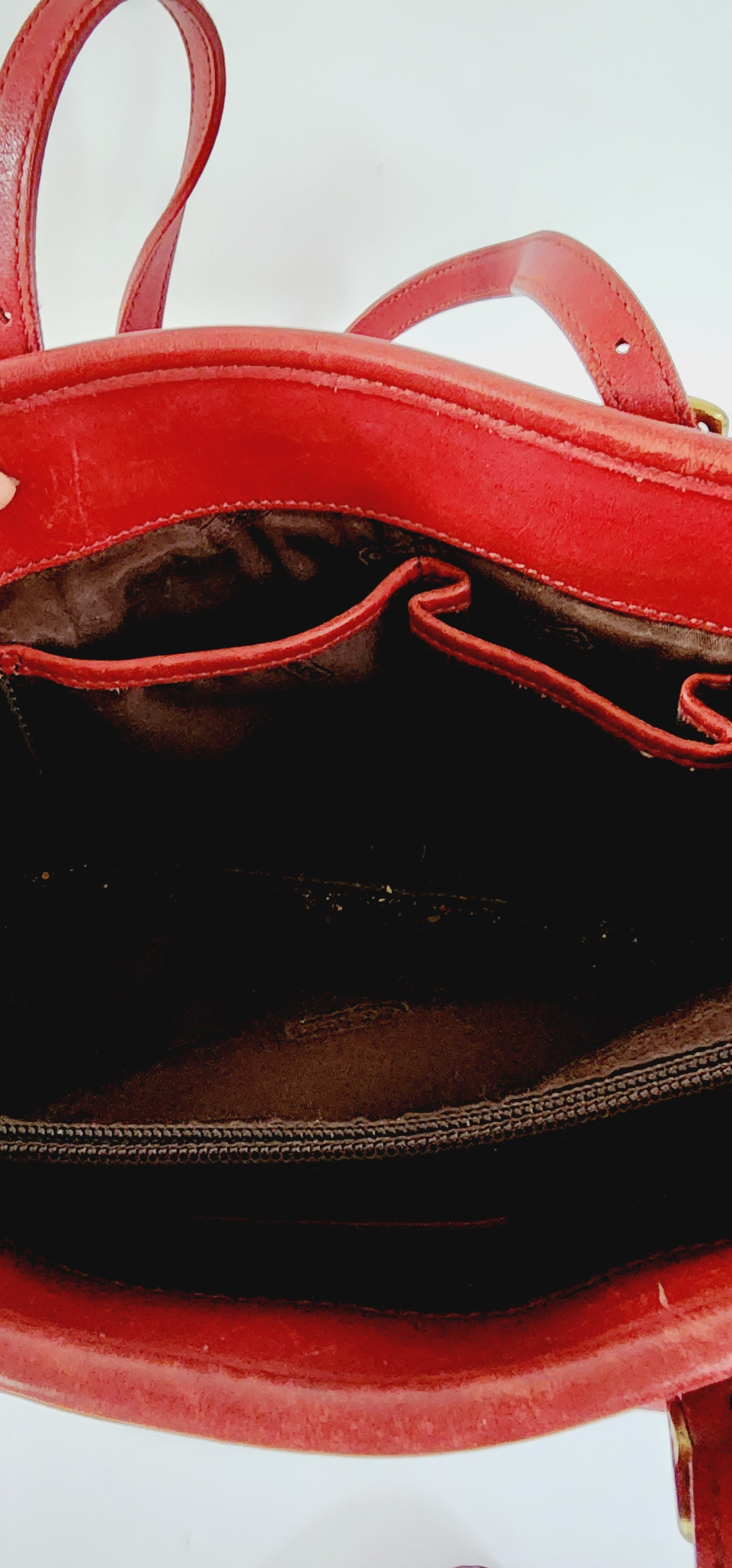 90s Red Leather Coach Bag Legacy Satchel #9813