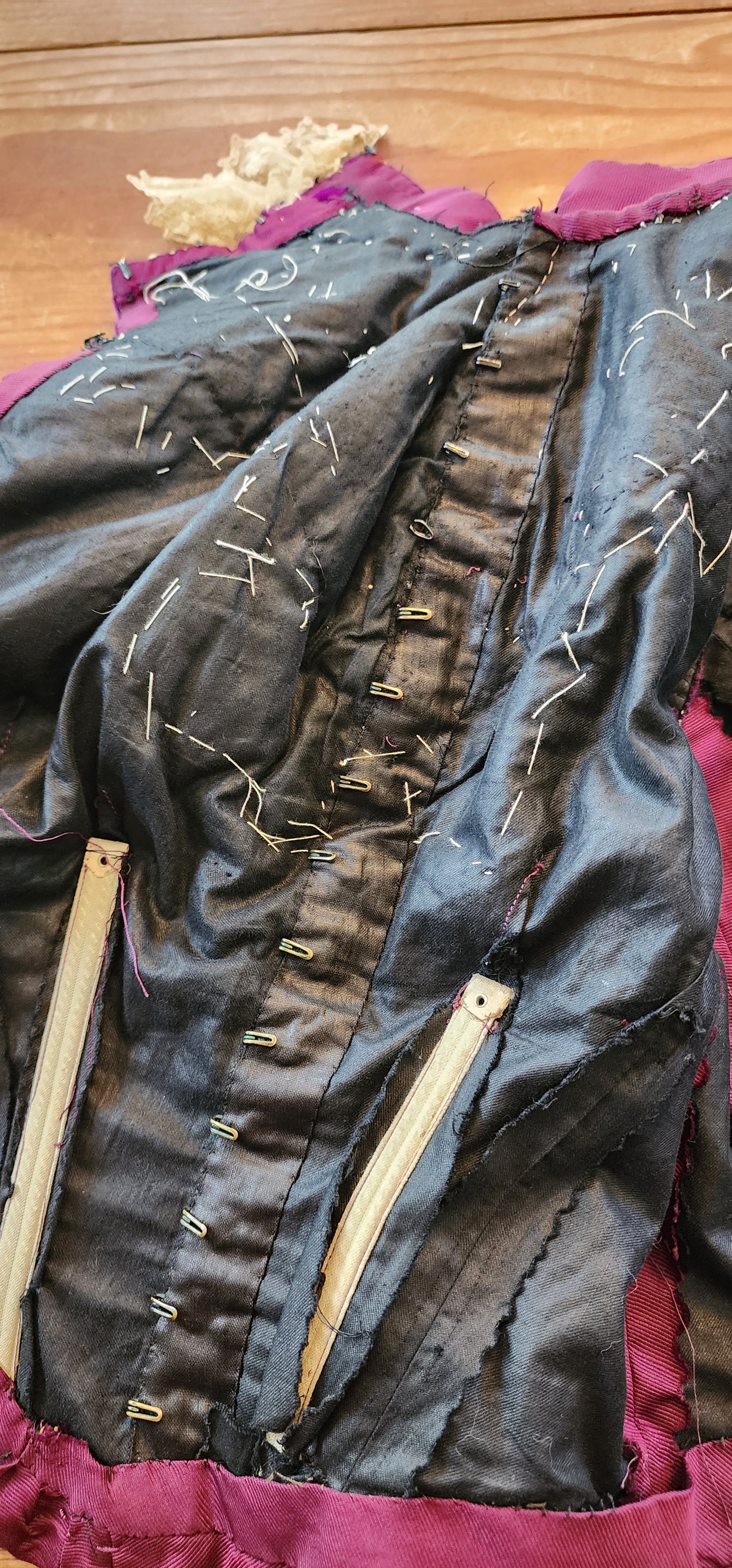 Edwardian Jacket Purple Velvet Cream Lace & Feathers