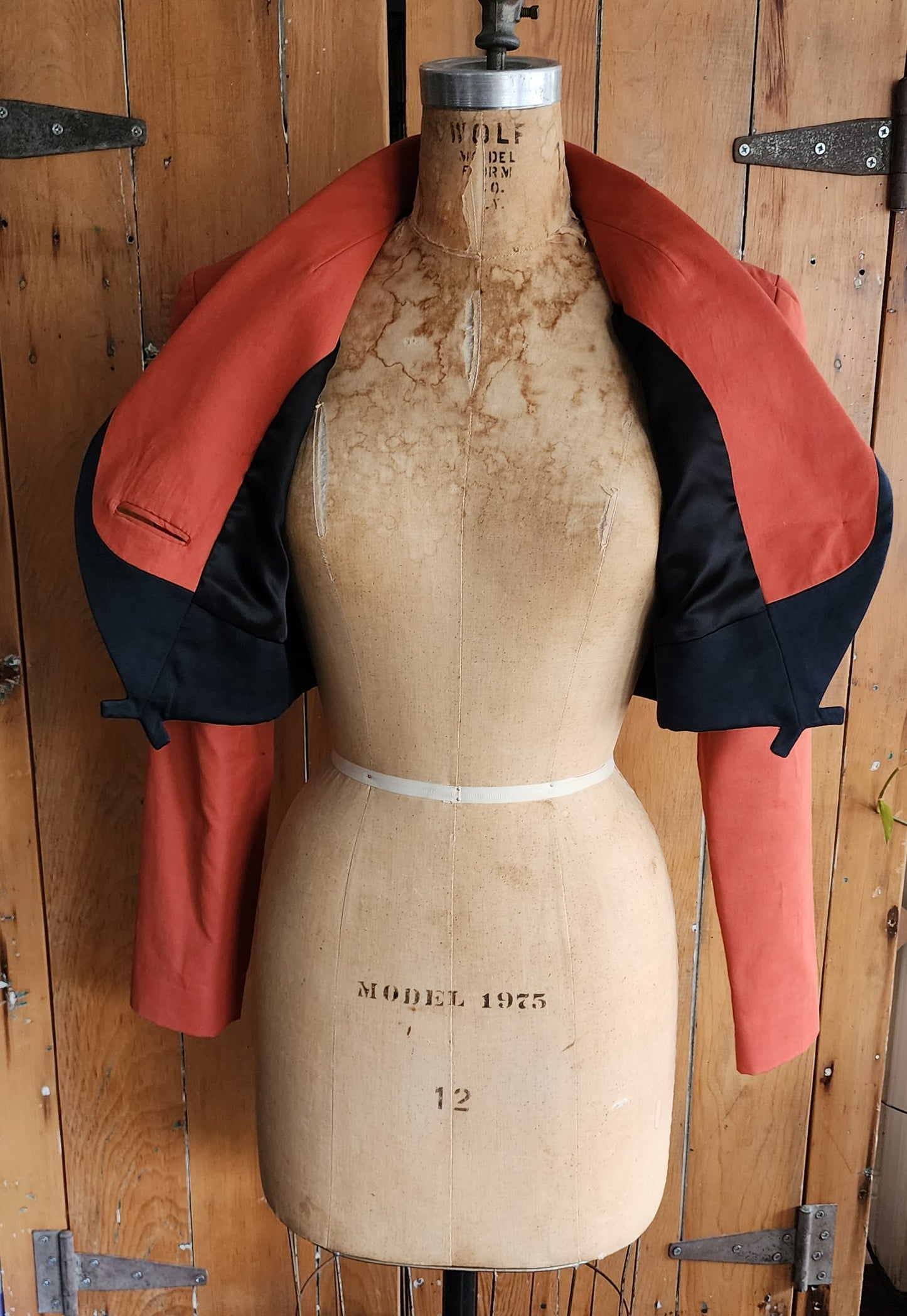 90s Christian Francis Roth Cropped Orange Blazer from Button Suit