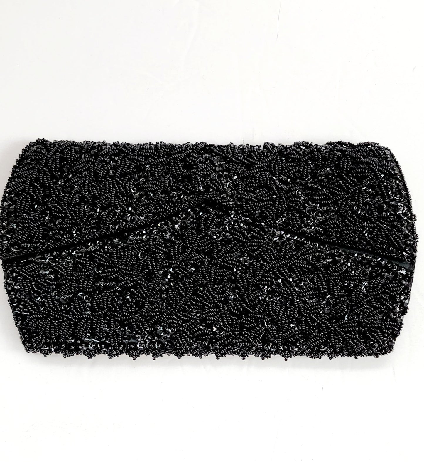 50s Black Beaded Clutch Bag La Regale