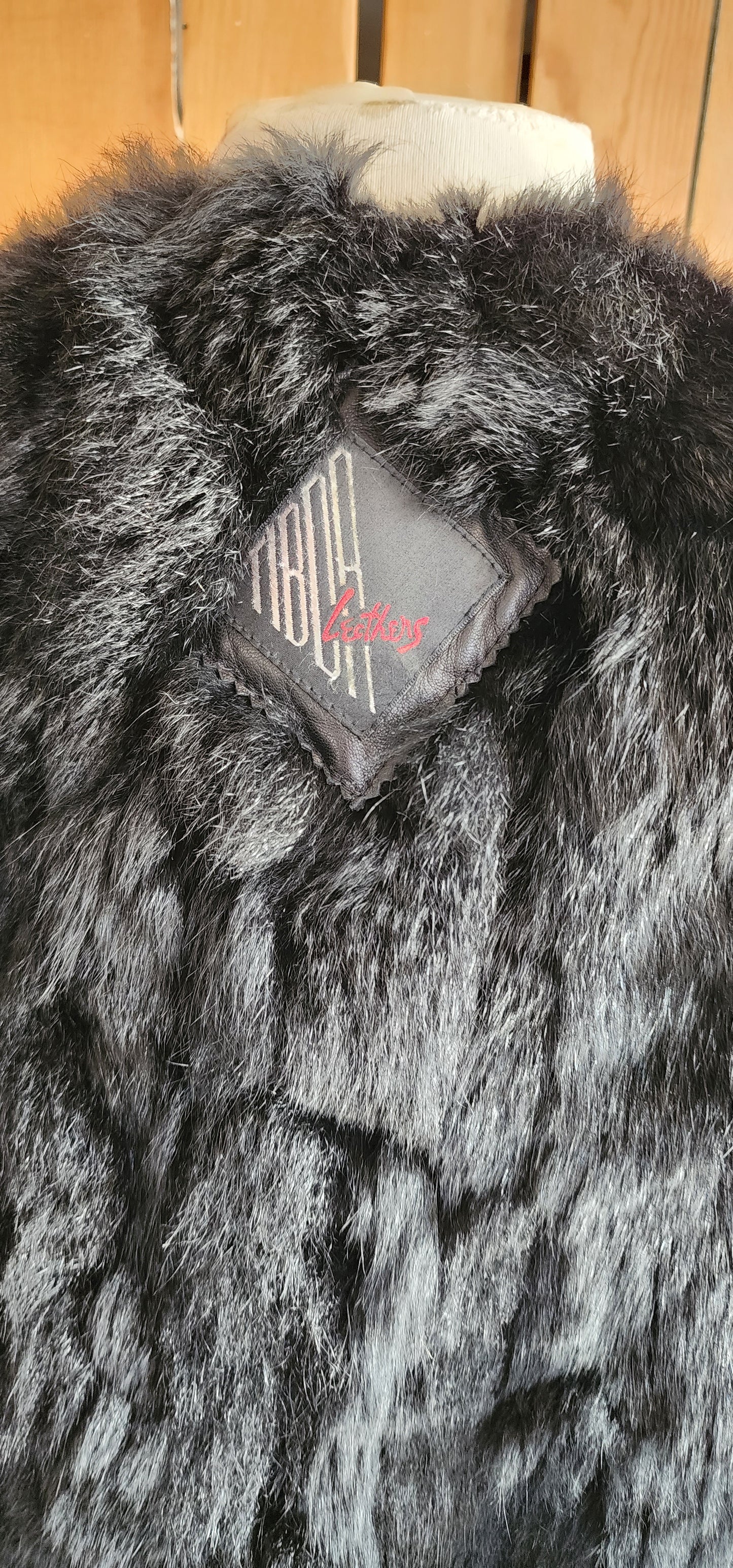 90s Black Rabbit Fur Vest Mens Tibor Leathers