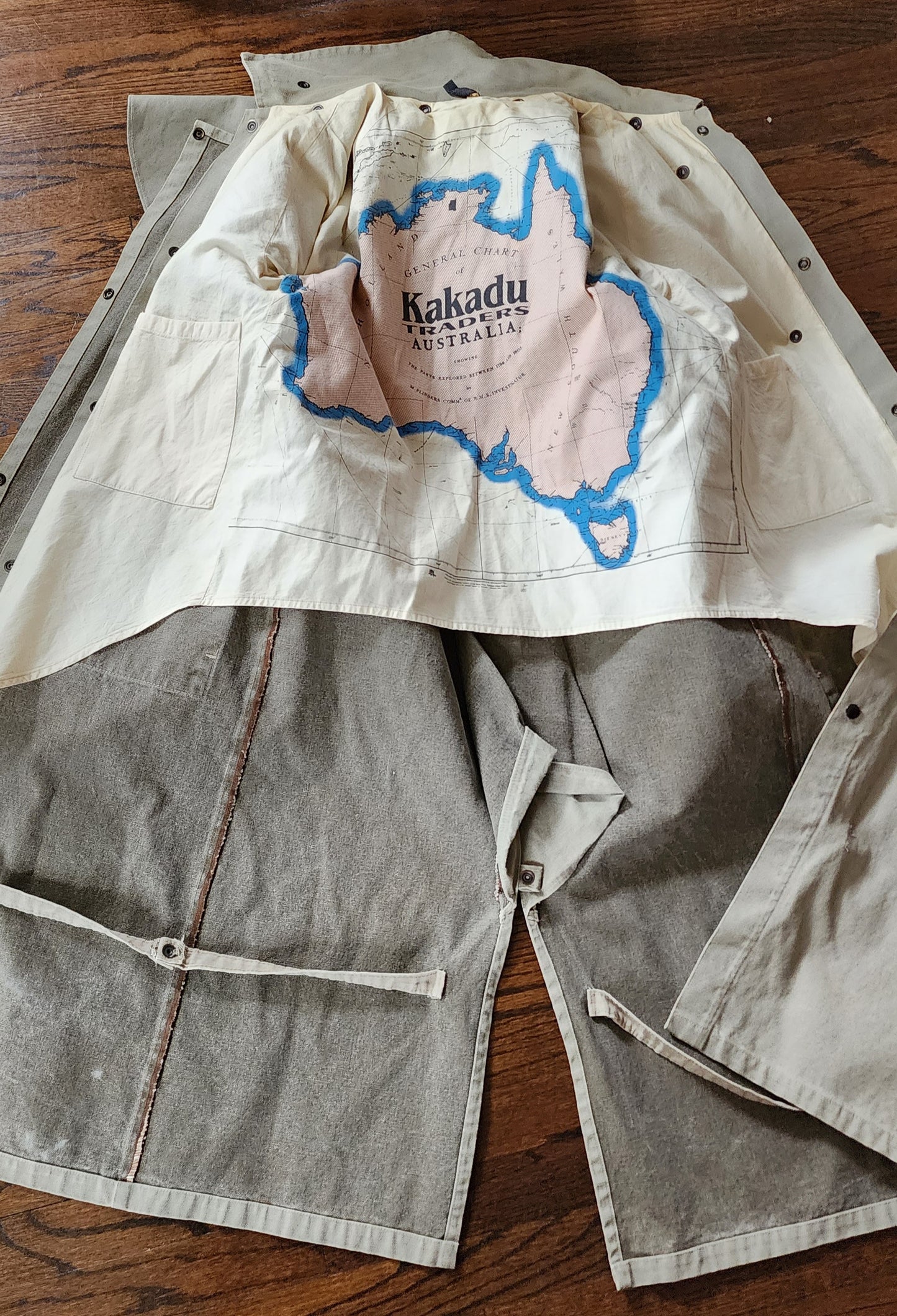 Mens Beige Trench Coat Kakadu Traders Australia Canvas Cotton