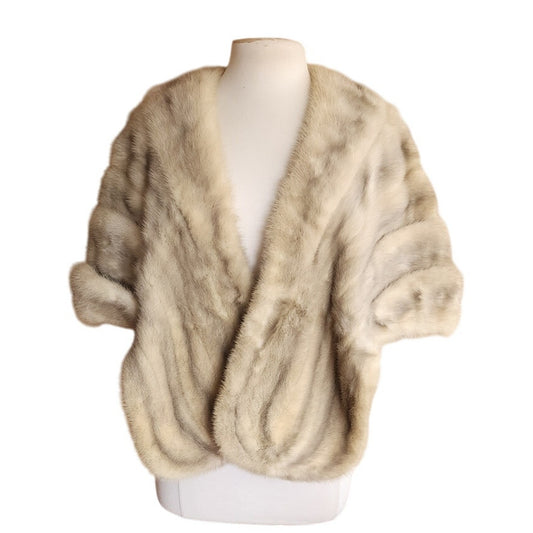 Vintage 1950s Silver Mink Fur Wrap Stole by Hoffman-Morton
