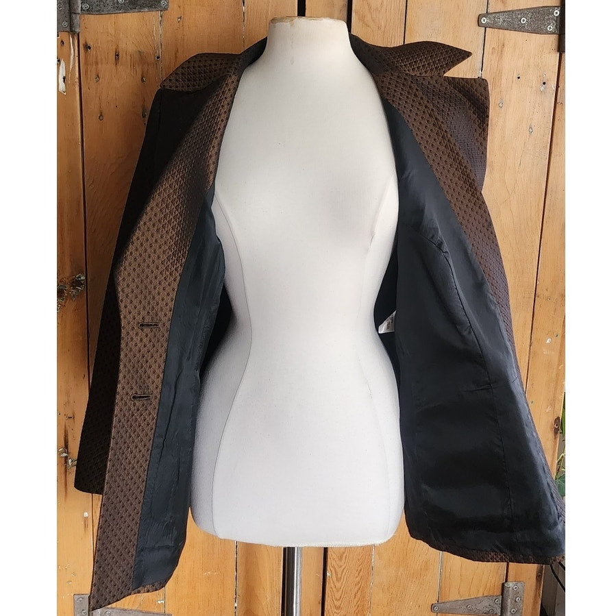 Vintage 1990s ESCADA Blazer Brown Bronze Metallic Jacket / Large