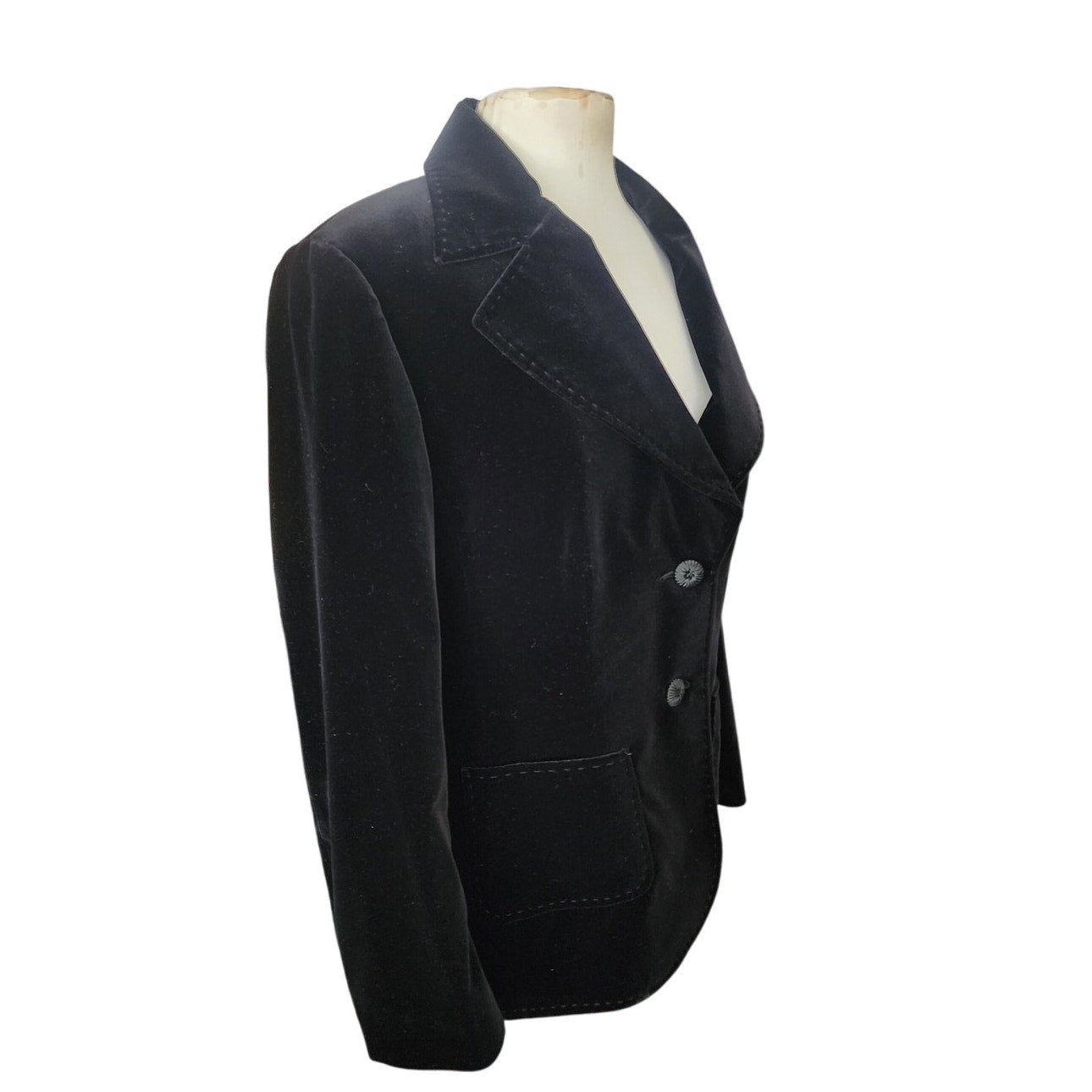 Vintage Escada Blazer Black Velvet Jacket / 44