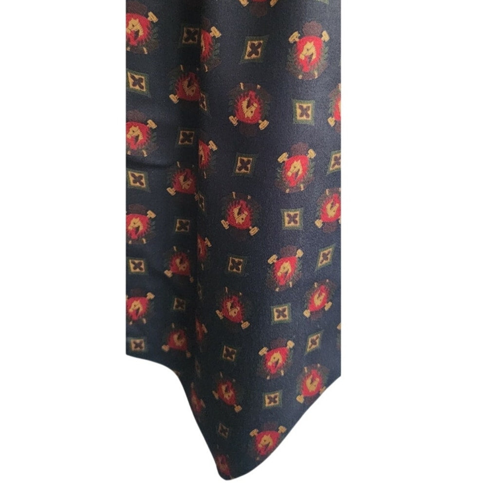 Vintage 90s DKNY Ascot Scarf Equestrian Horse Print