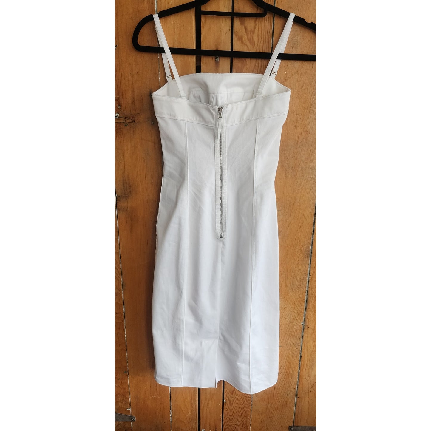 Vintage 2000s Dolce Gabbana Dress White Bustier Stretchy Cotton XS NWT