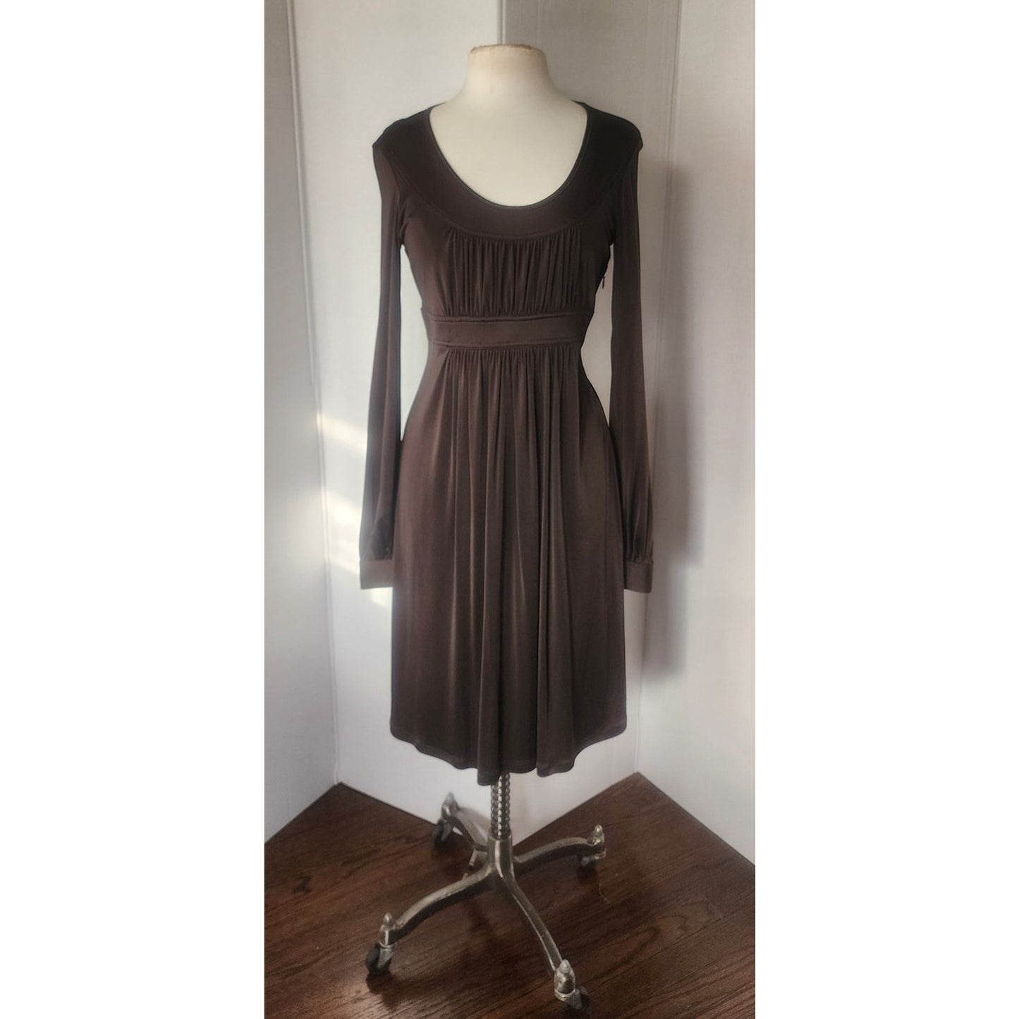 Vintage Y2K Michael Kors Dress Stretchy Brown Empire Waist / Medium