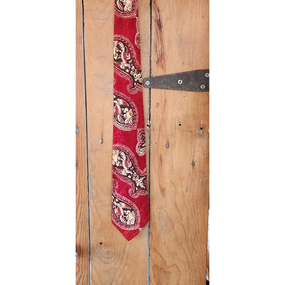 Vintage 40s Mens Tie Altman Cravats Pagoda Prints Batik