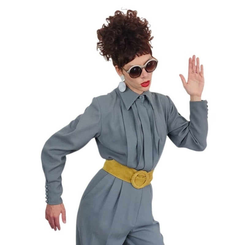 Vintage 1980s Bob Mackie Jumpsuit + Tapestry Jacket Set / M - L