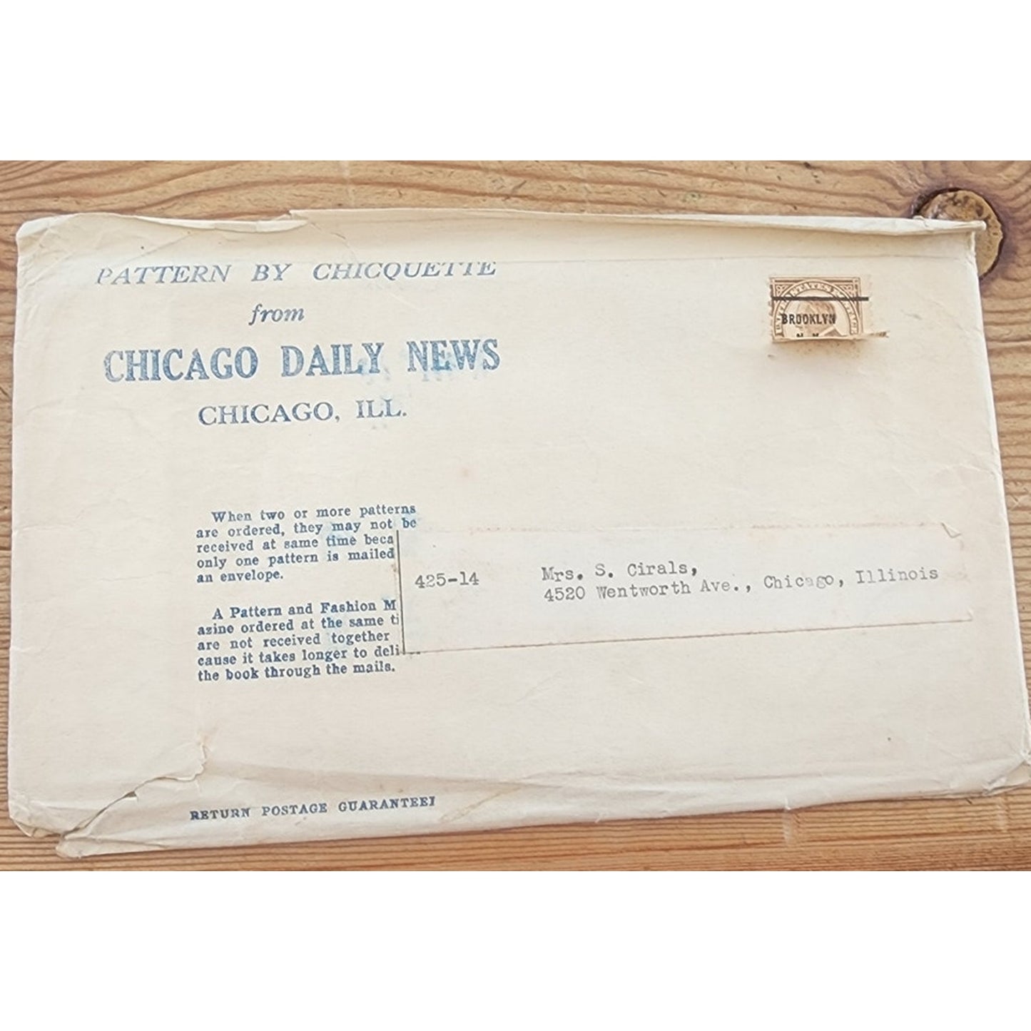 Vintage 1920s Sewing Pattern ORIGINAL: Girls Smocked Shirred Dress Chicquette 425 Chicago Daily News