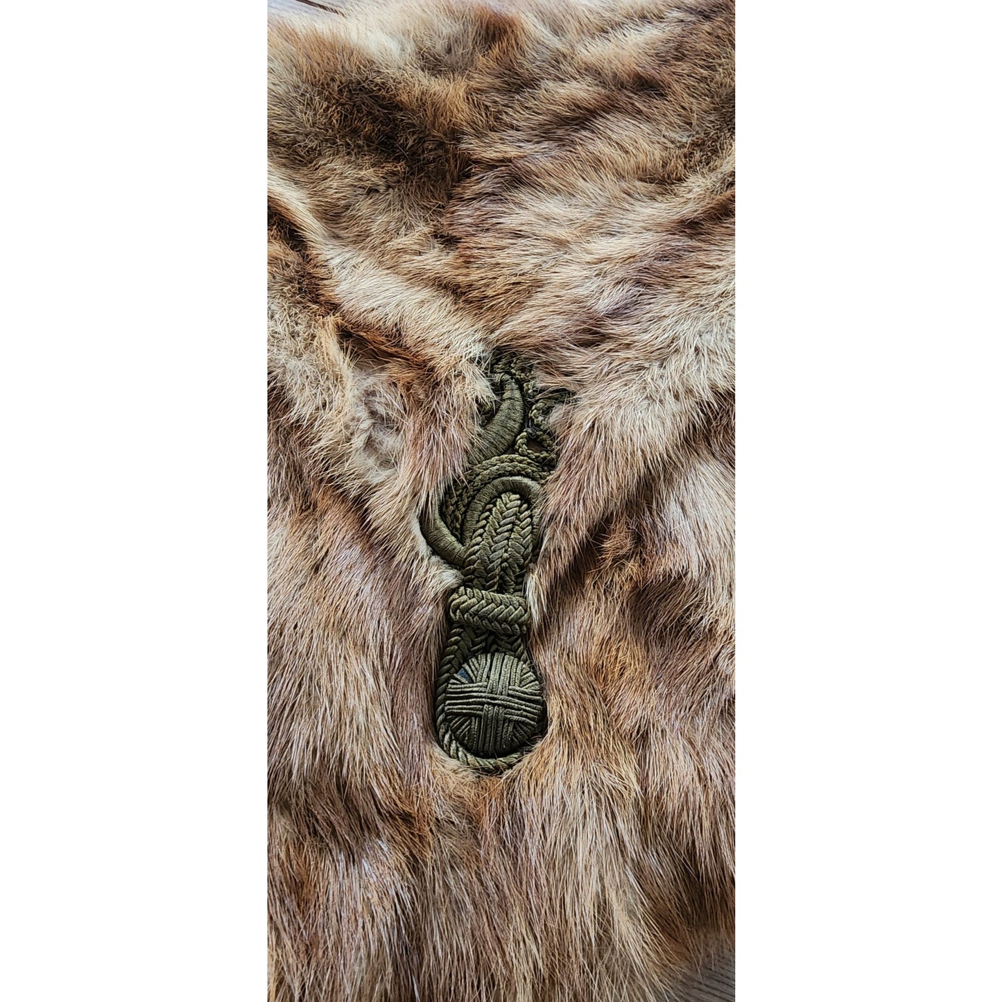 Vintage 40s Mink Fur Muff Bag Combination Brown Beige