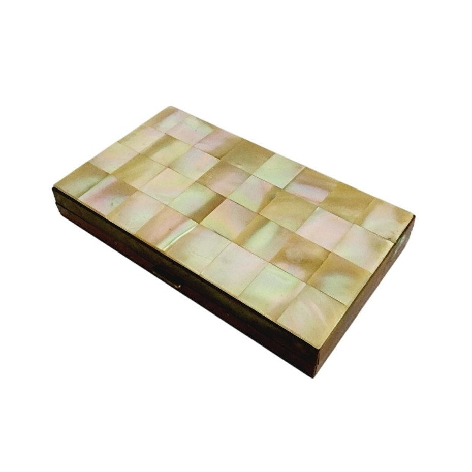 50s Mother of Pearl Compact Purse + Cigarette Case
