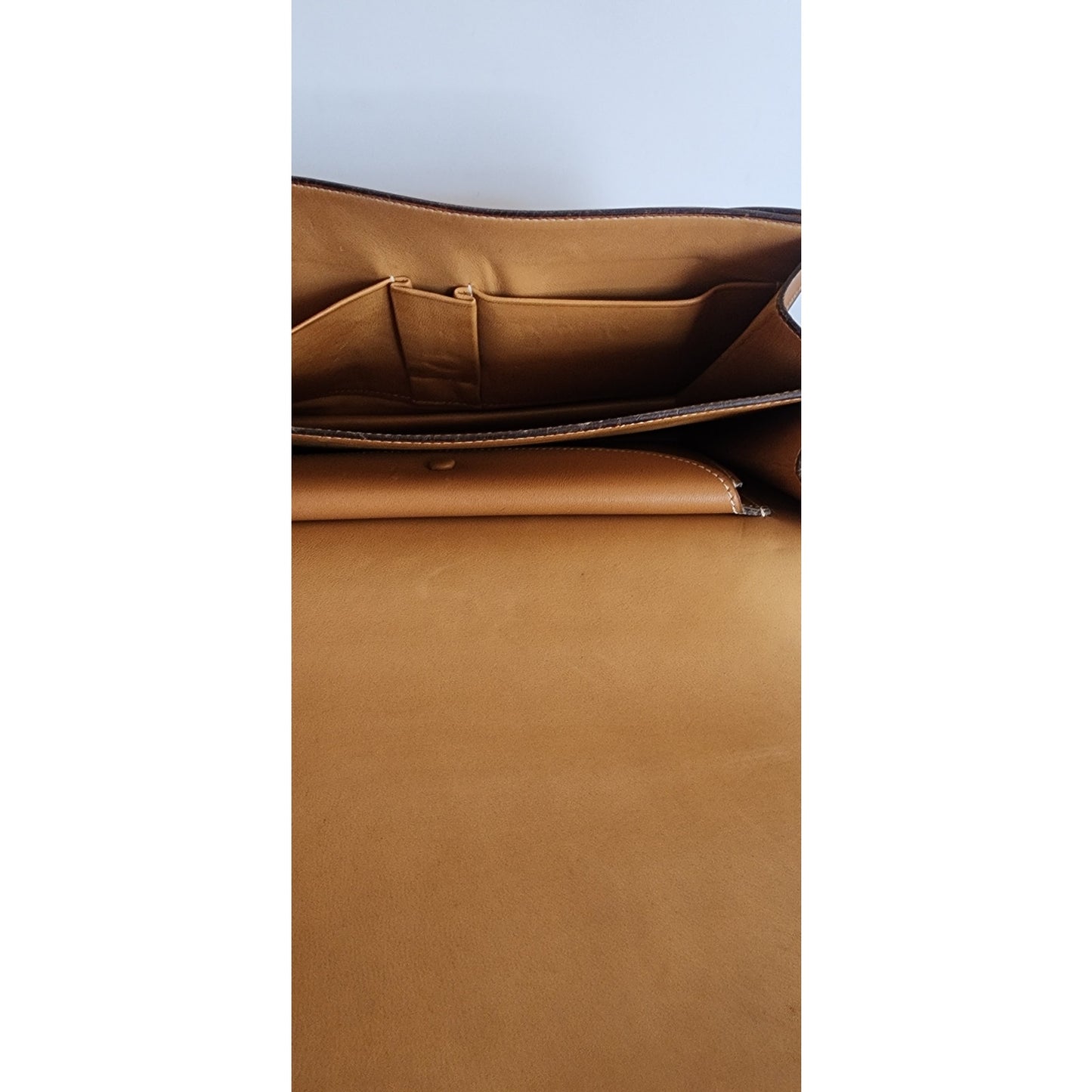 Vintage 60s Hermes Ring Handbag Brown Veau Box Leather