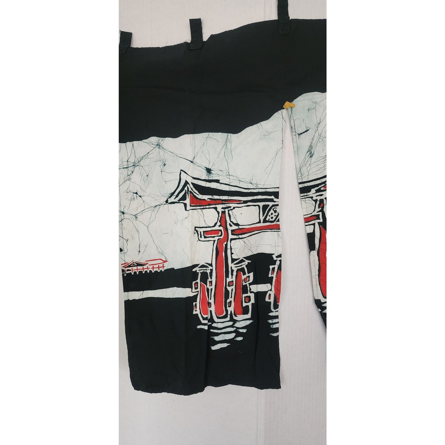Vintage Japanese Noren Shop Sign Hiroshima Resist Dyed Cotton Print