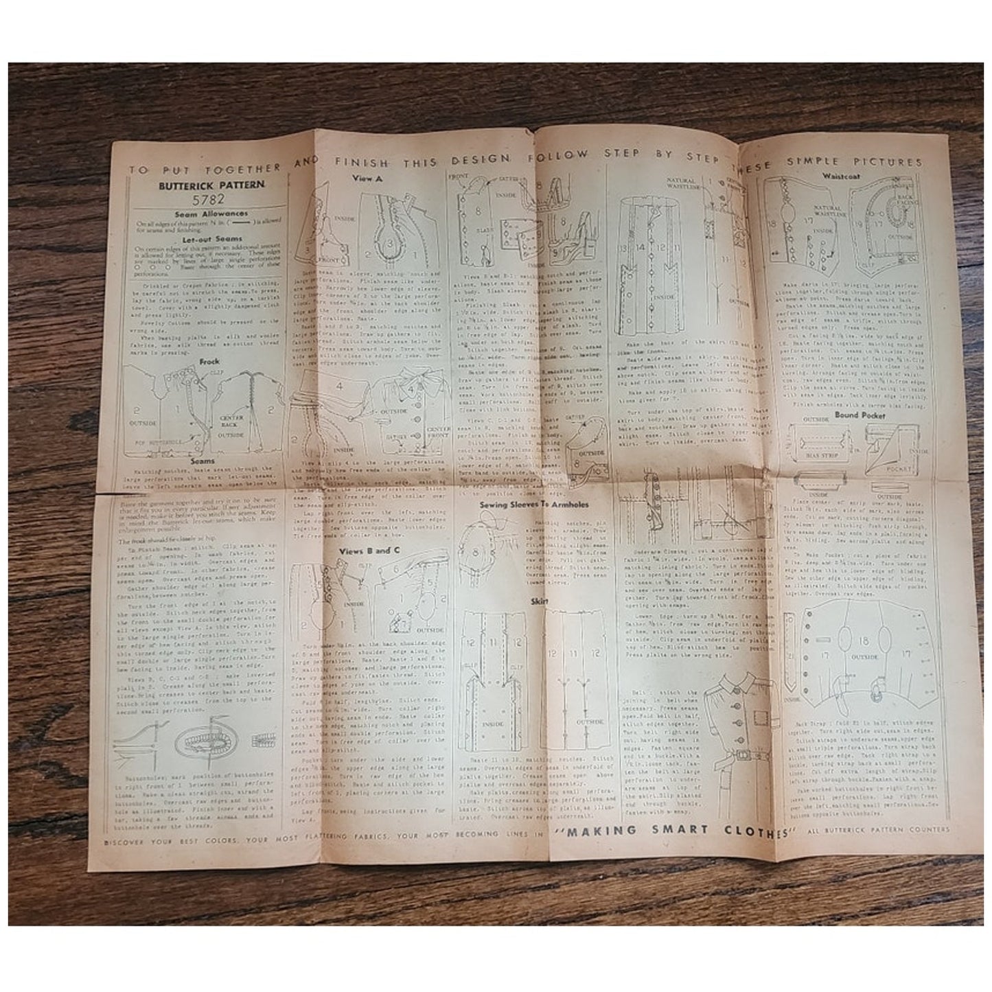 Vintage 1930s Dress Sewing Pattern ORIGINAL Butterick 5782 Junior Miss Frock UNCUT
