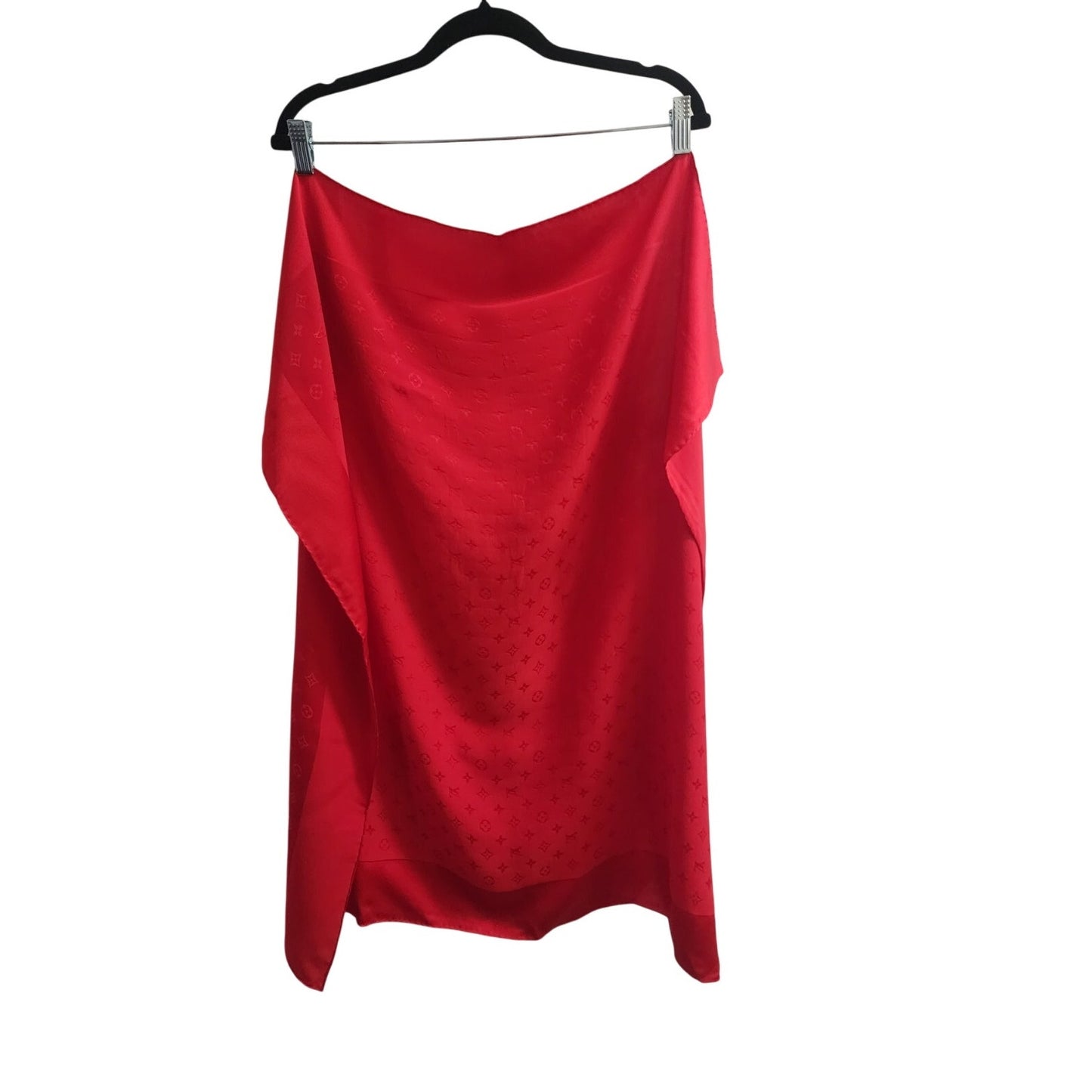 Vintage Louis Vuitton Scarf Red Silk Square w/Monogram Print