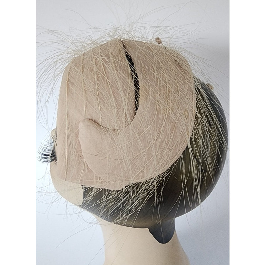 Vintage 1950s Fascinator White Feather Headdress Bridal Headband