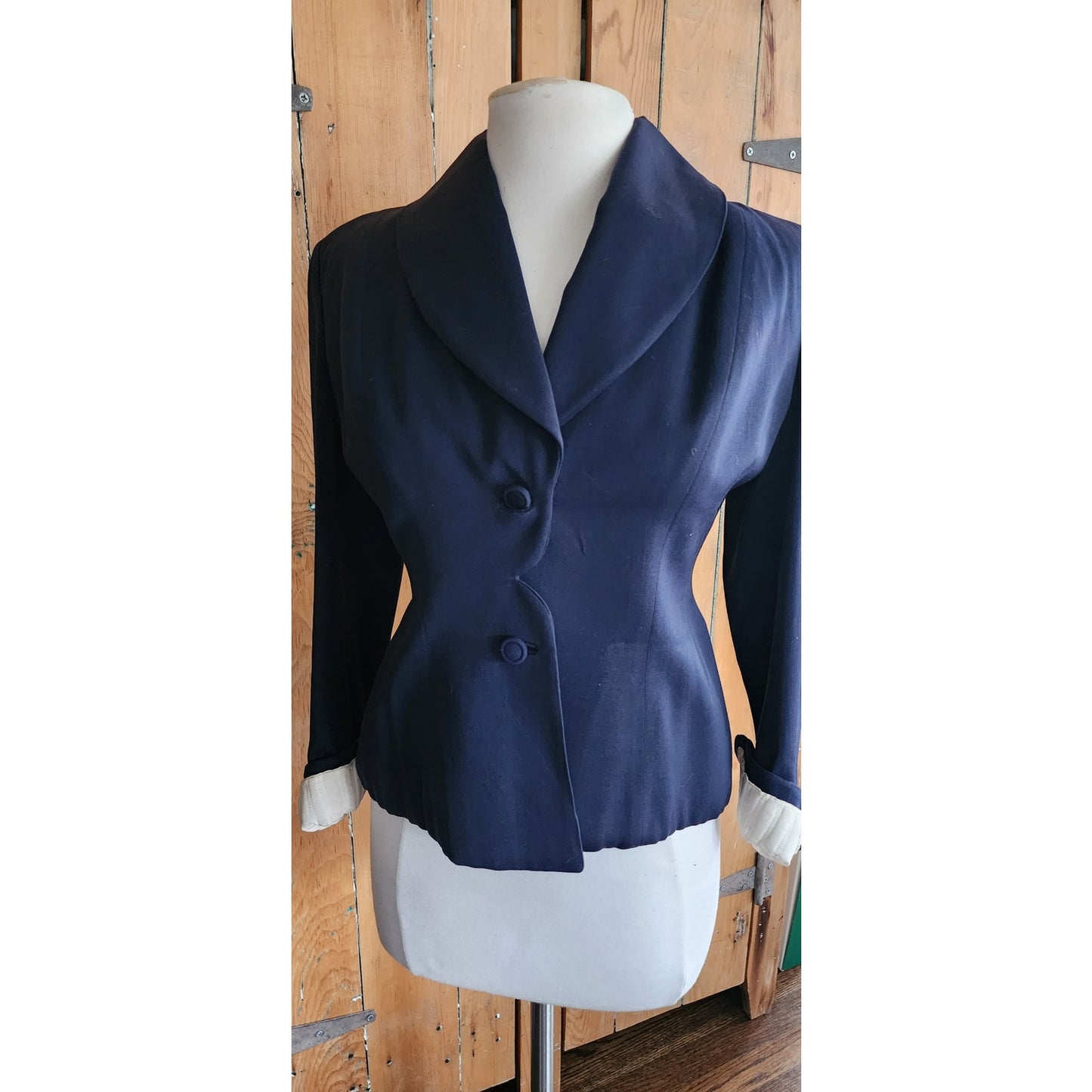 1940s Navy Blue Blazer Lilli Annette Petite