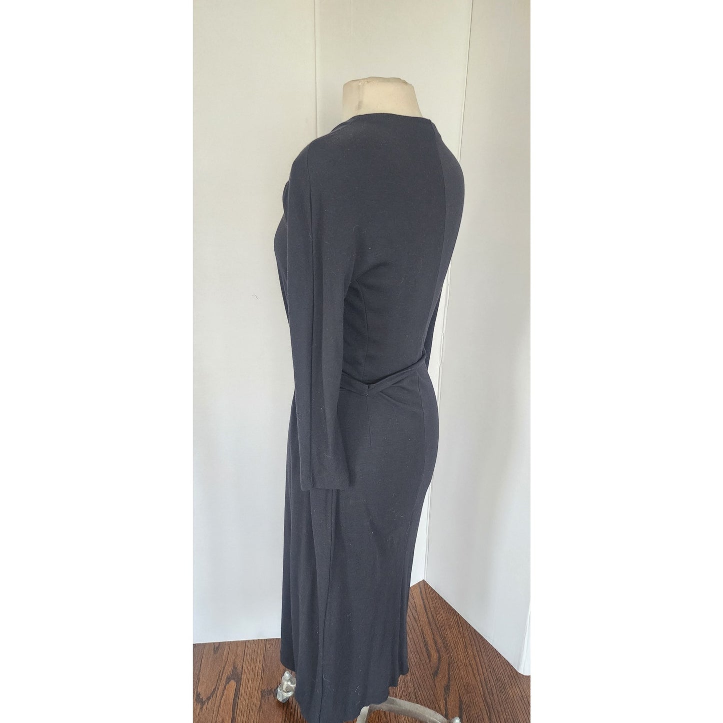 Vintage Max Mara Black Dress Wrap Style / S